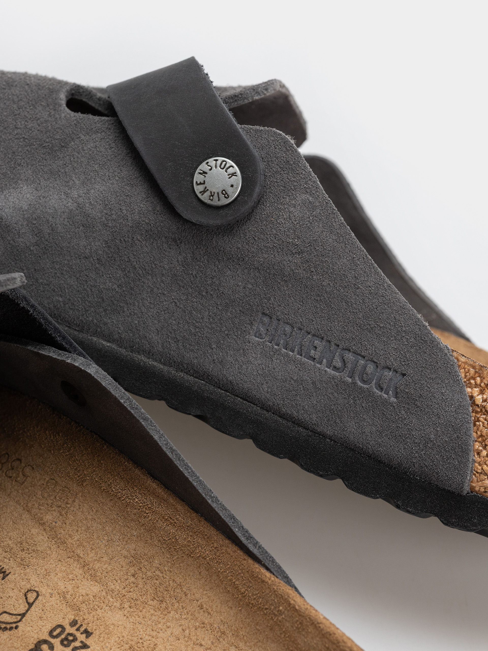 Șlapi Birkenstock Boston Mixed Leather Regular (charcoal)