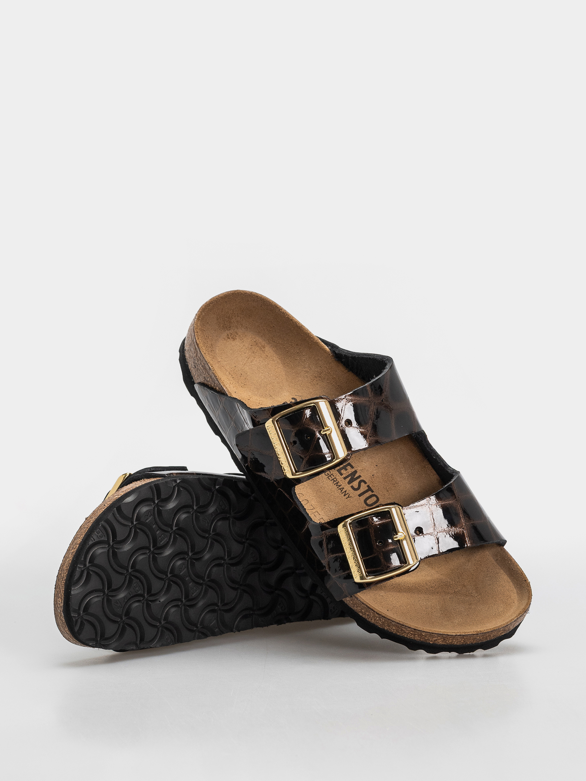 Șlapi Birkenstock Arizona Leather Narrow Wmn (emboss leather black)