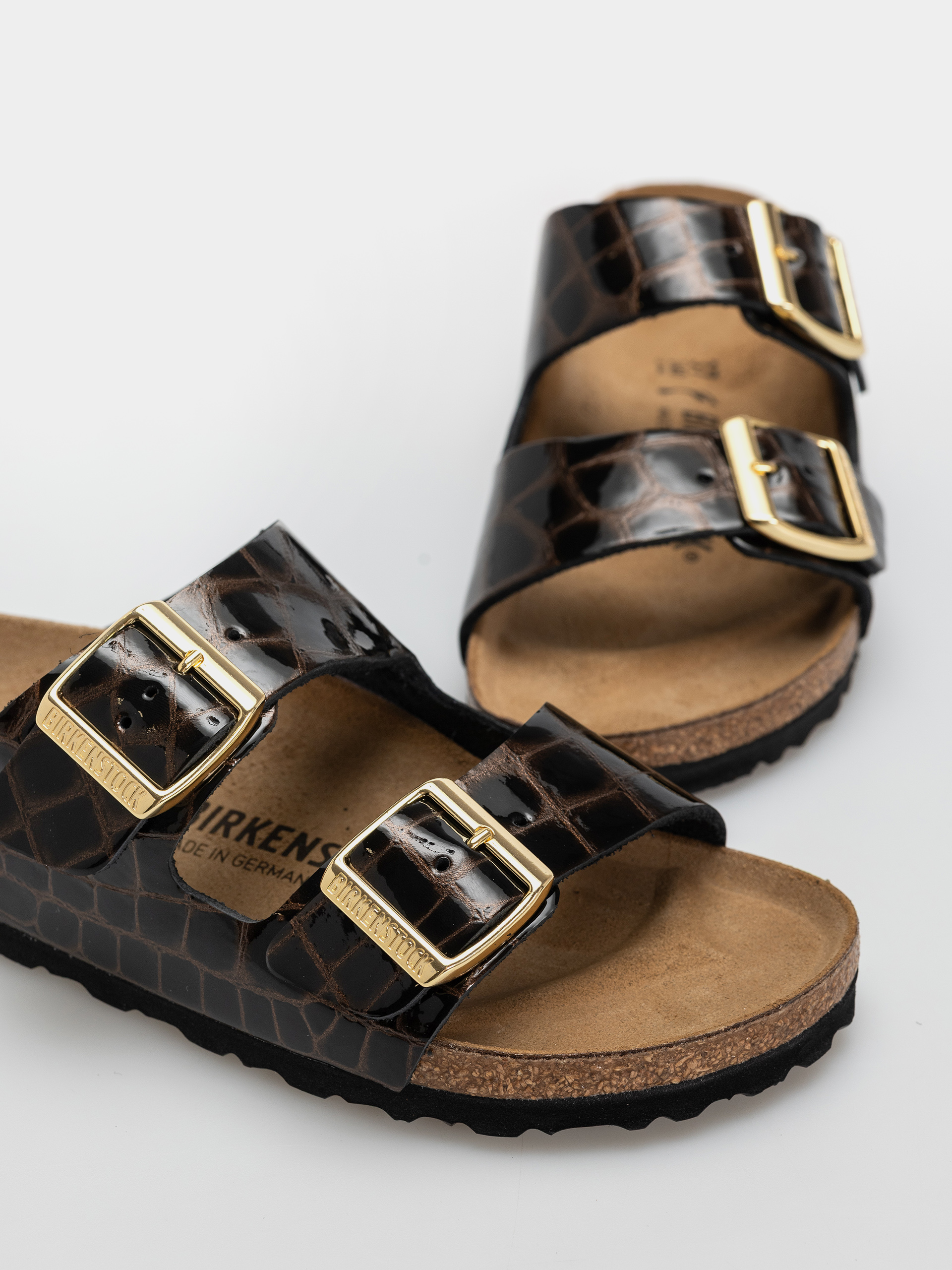 Șlapi Birkenstock Arizona Leather Narrow Wmn (emboss leather black)