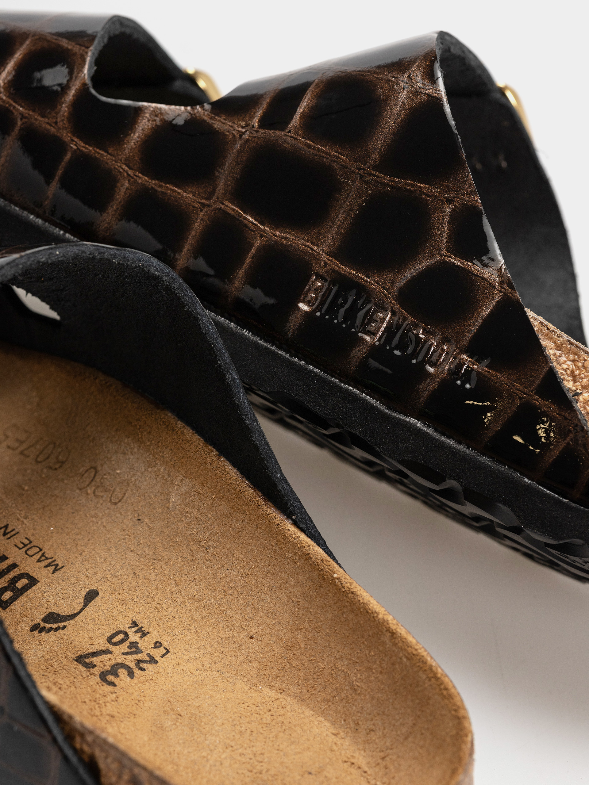 Șlapi Birkenstock Arizona Leather Narrow Wmn (emboss leather black)