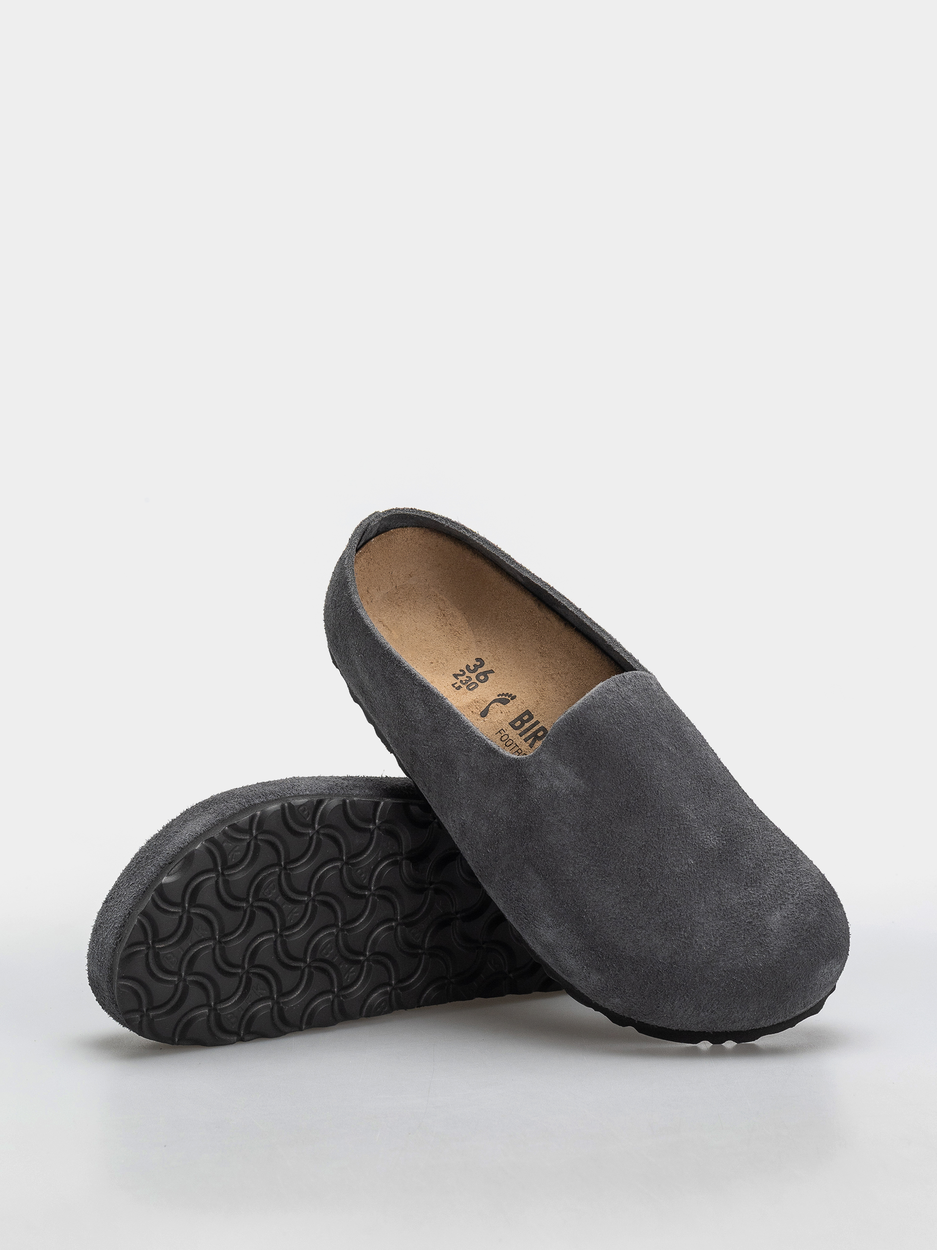 Șlapi Birkenstock Amsterdam Wrapped Suede Leather Narrow (charcoal)