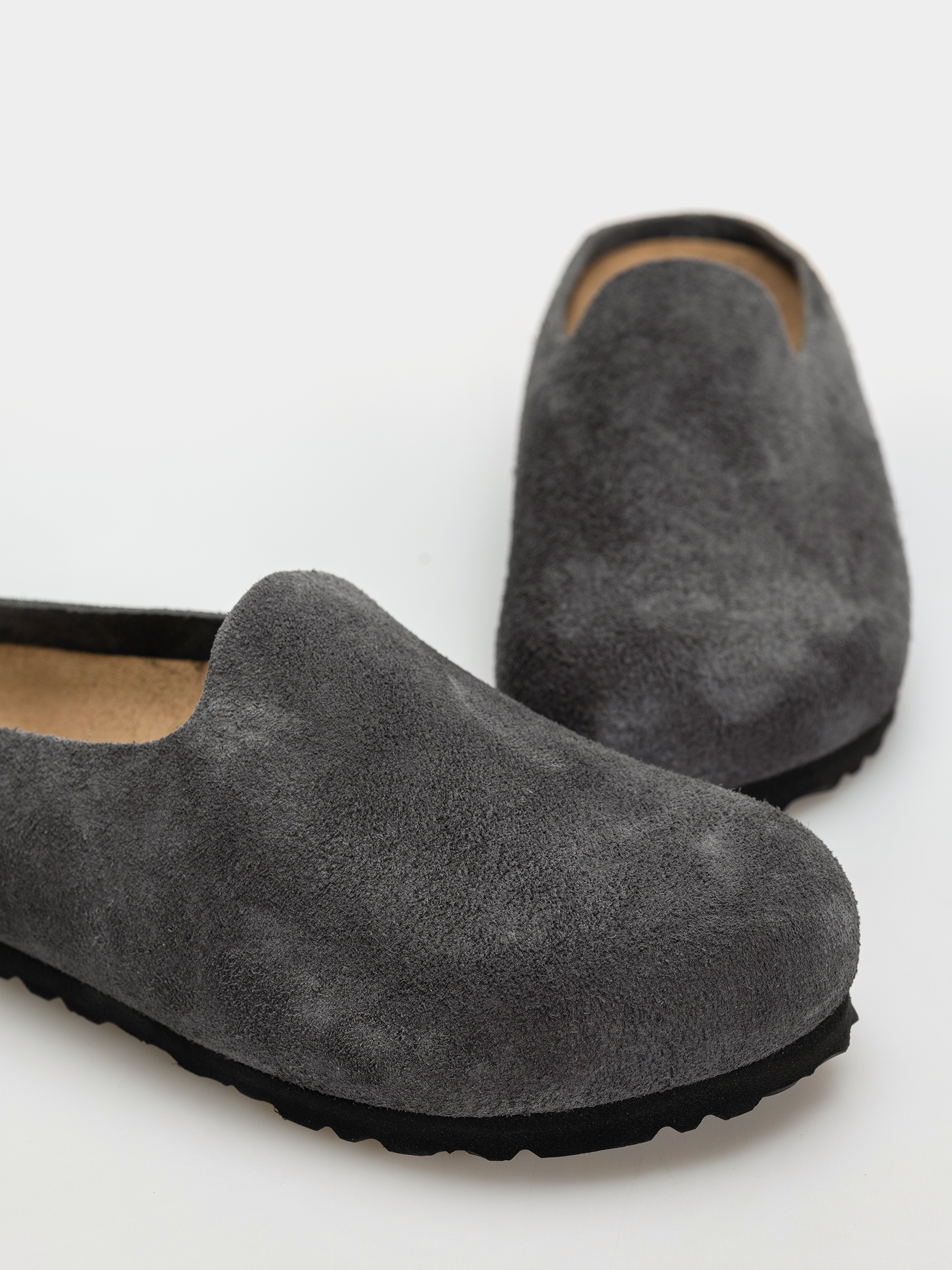 Șlapi Birkenstock Amsterdam Wrapped Suede Leather Narrow (charcoal)