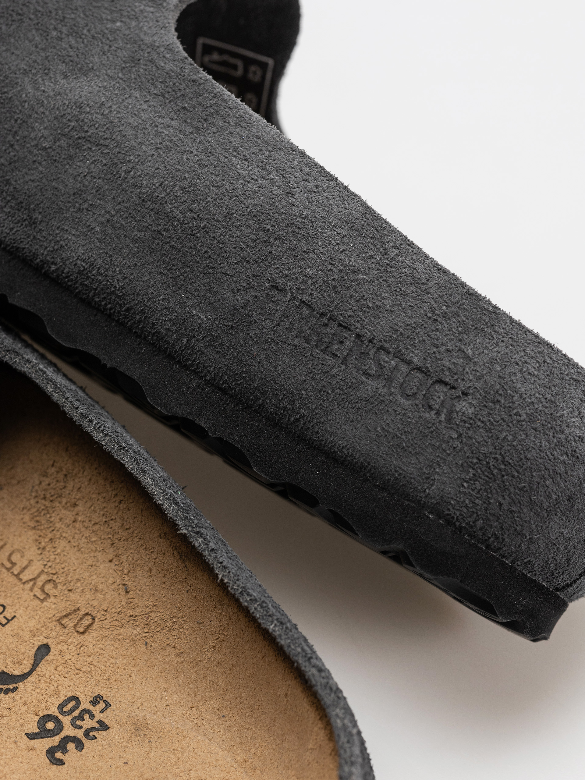 Șlapi Birkenstock Amsterdam Wrapped Suede Leather Narrow (charcoal)