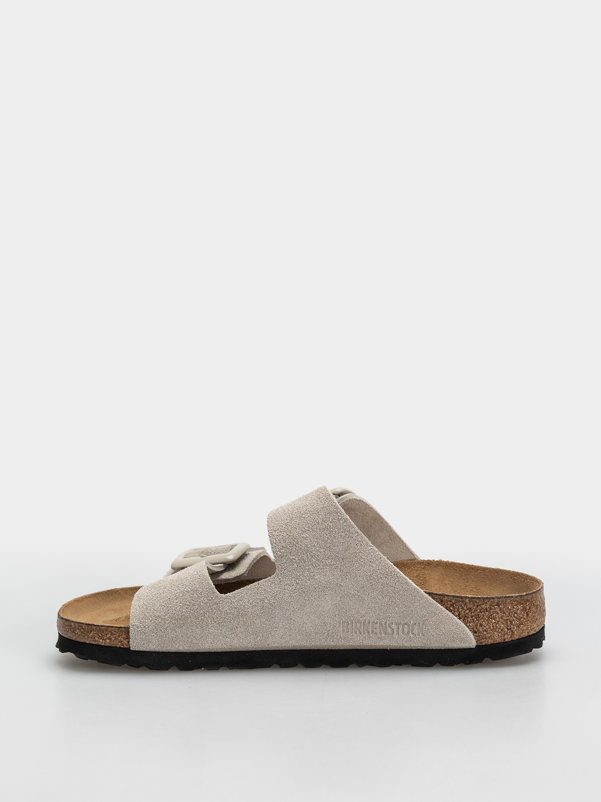 Șlapi Birkenstock Arizona Suede Leather Cushion Buckle Narrow Wmn (oyster)