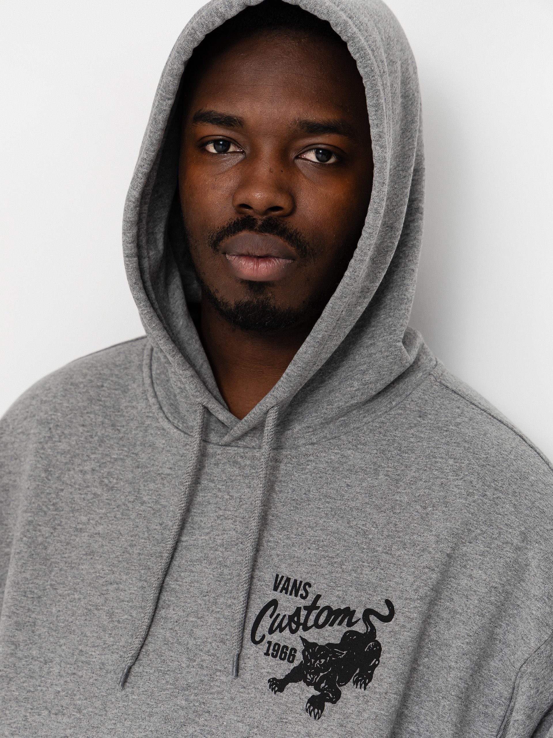 Hanorac cu glugă Vans Custom Cat HD (cement heather)