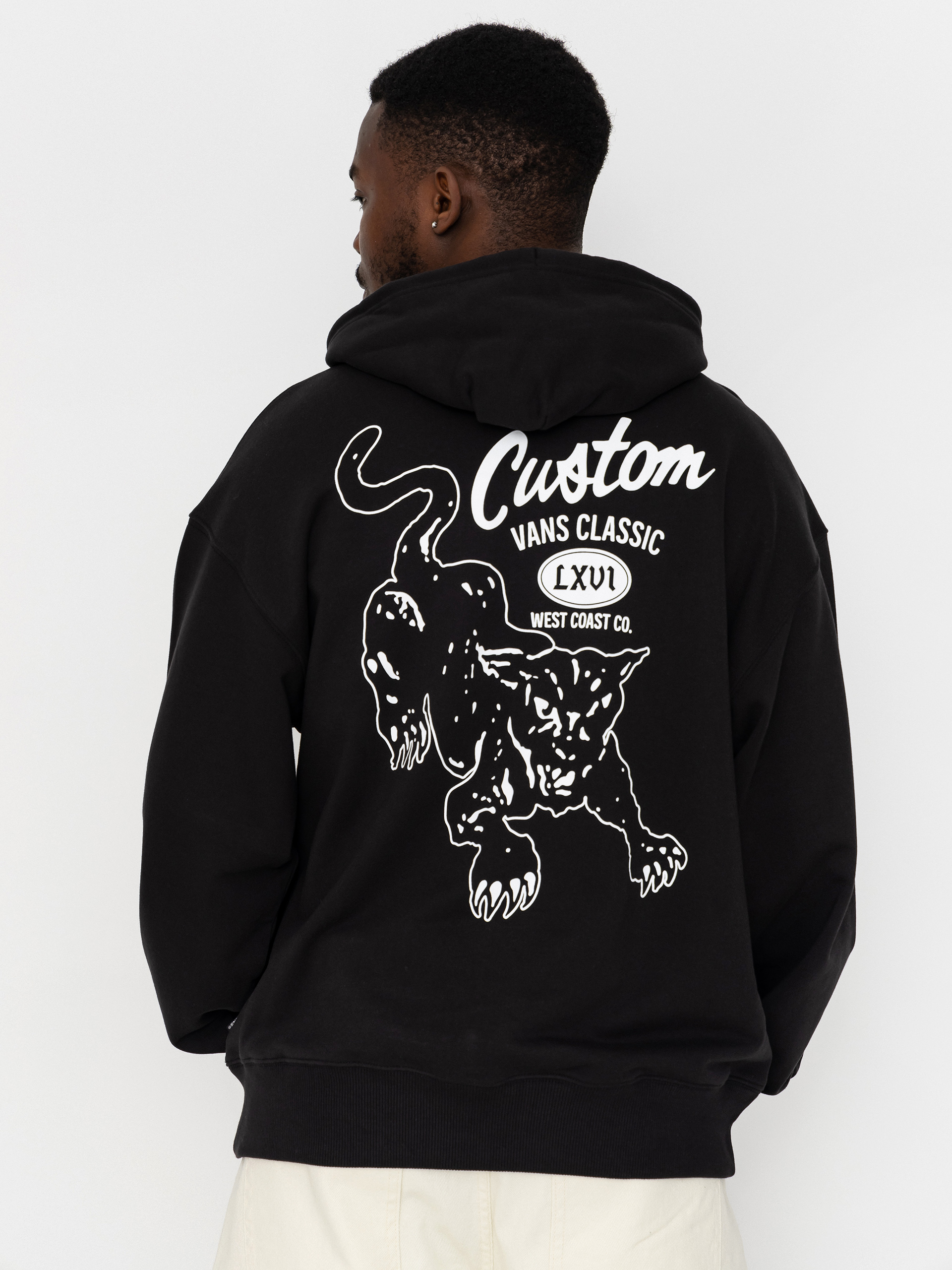 Hanorac cu glugă Vans Custom Cat HD (black)