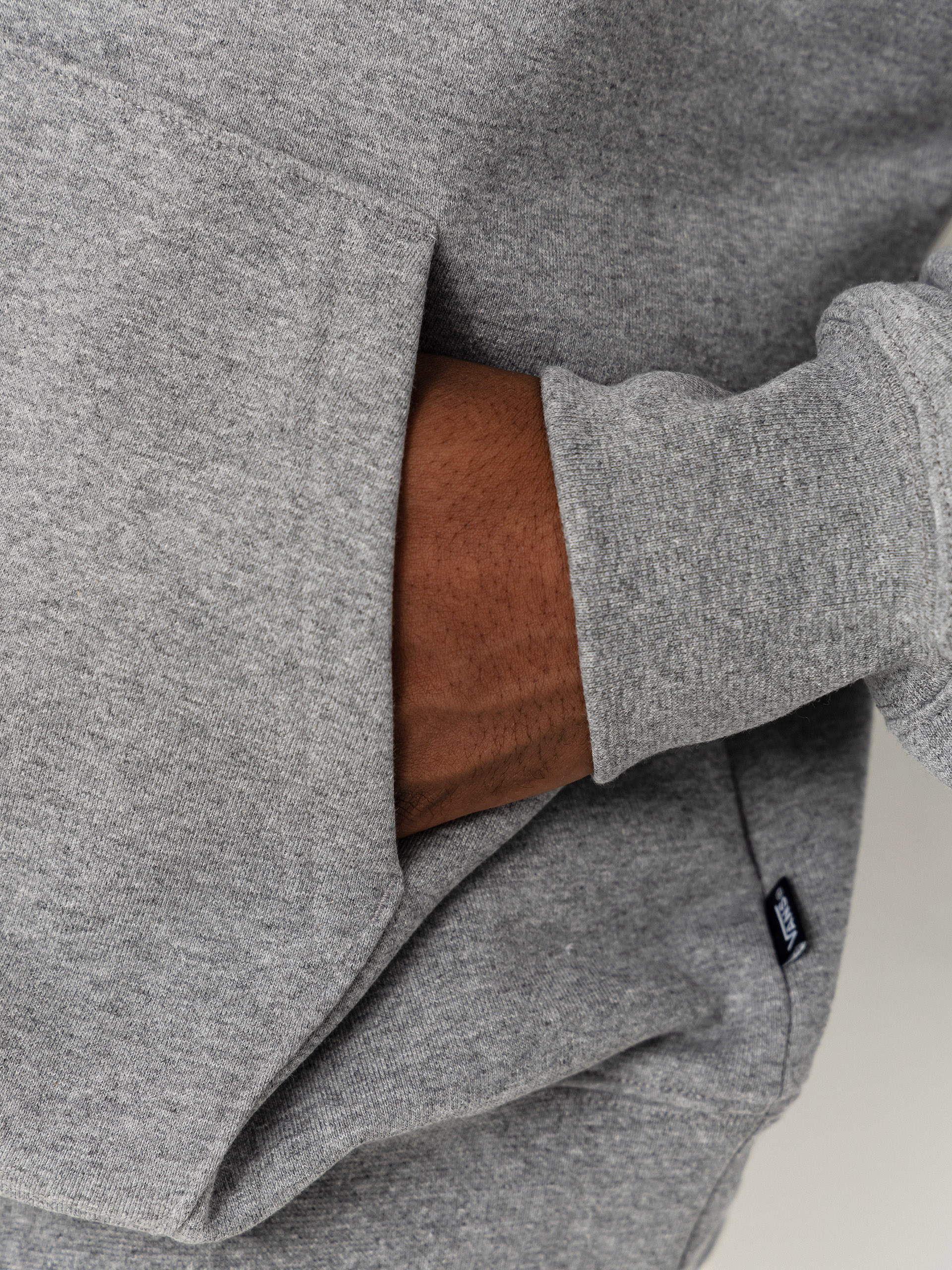 Hanorac cu glugă Vans Left Chest II HD (cement heather)