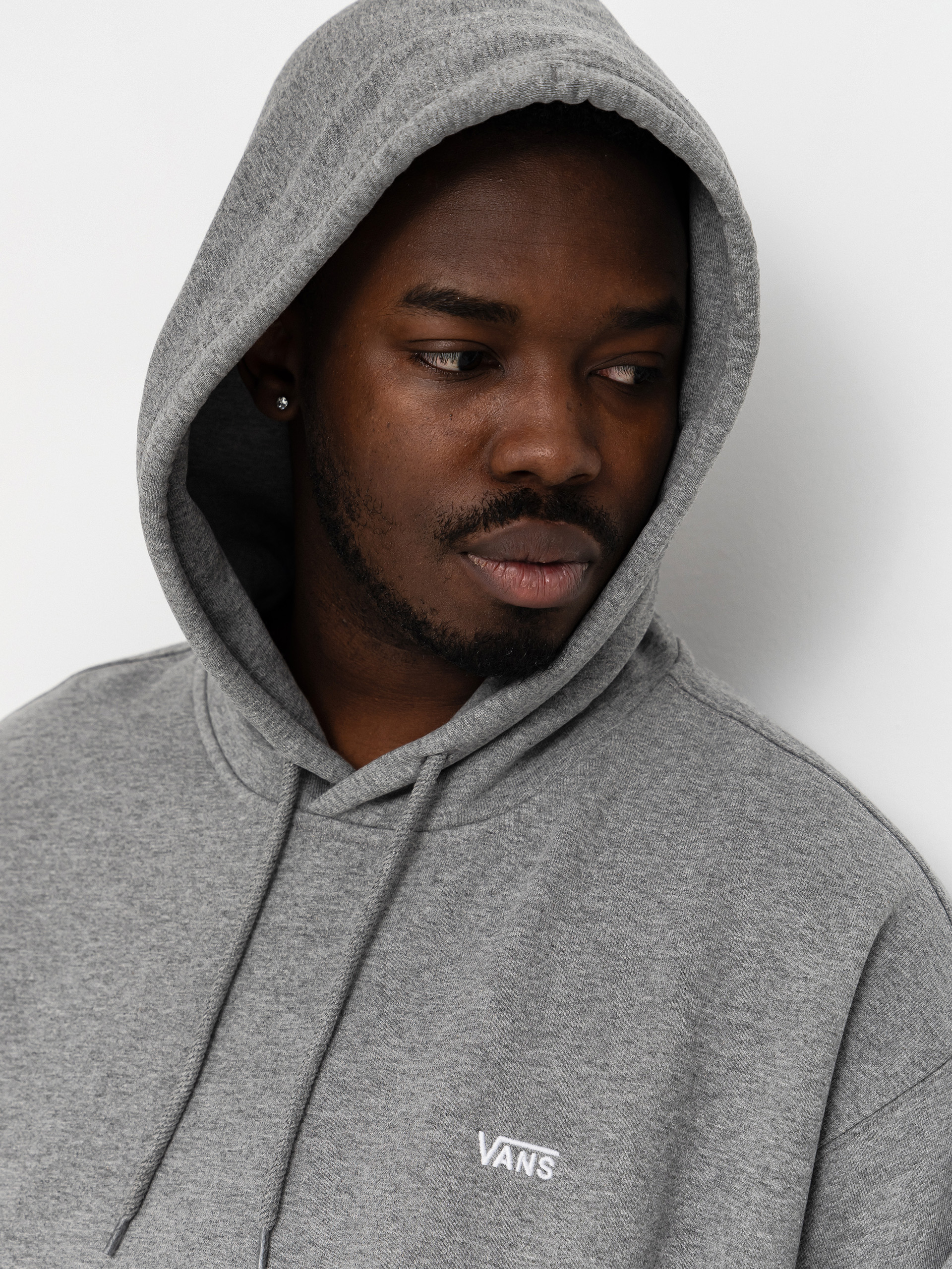 Hanorac cu glugă Vans Left Chest II HD (cement heather)
