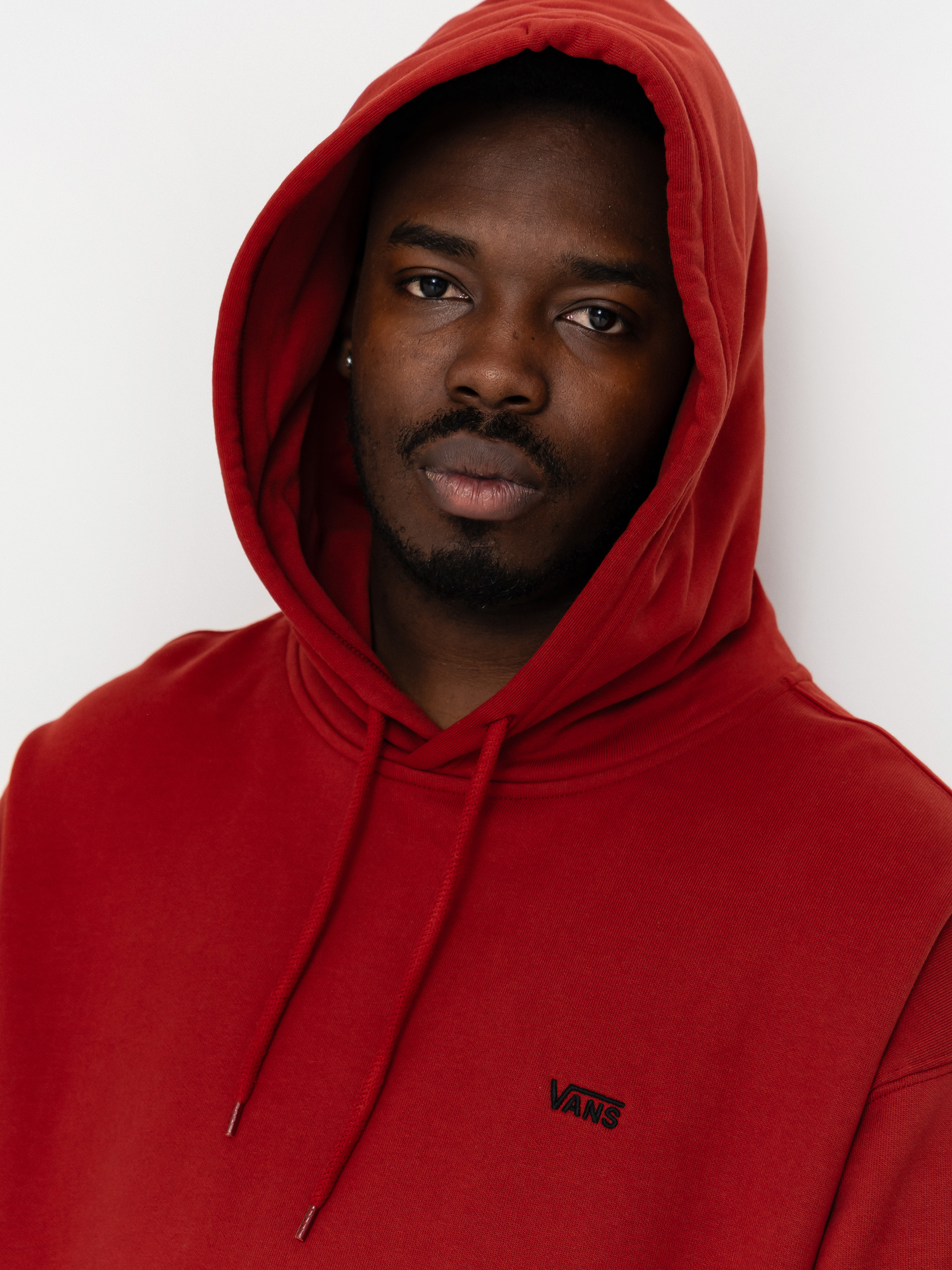 Hanorac cu glugă Vans Left Chest II HD (poppy ember)