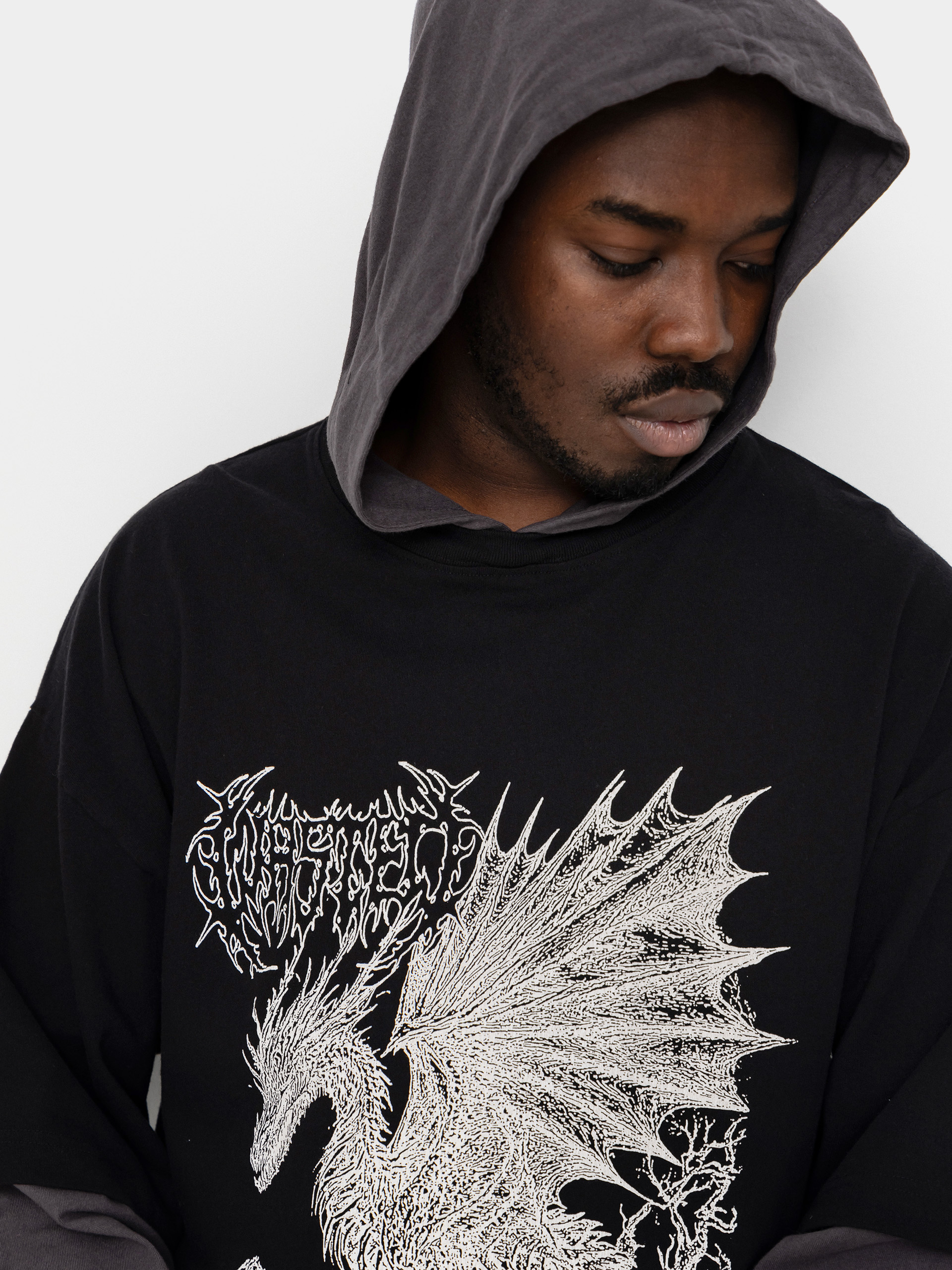 Hanorac cu glugă Wasted Paris Balaur Age HD (black/old black)