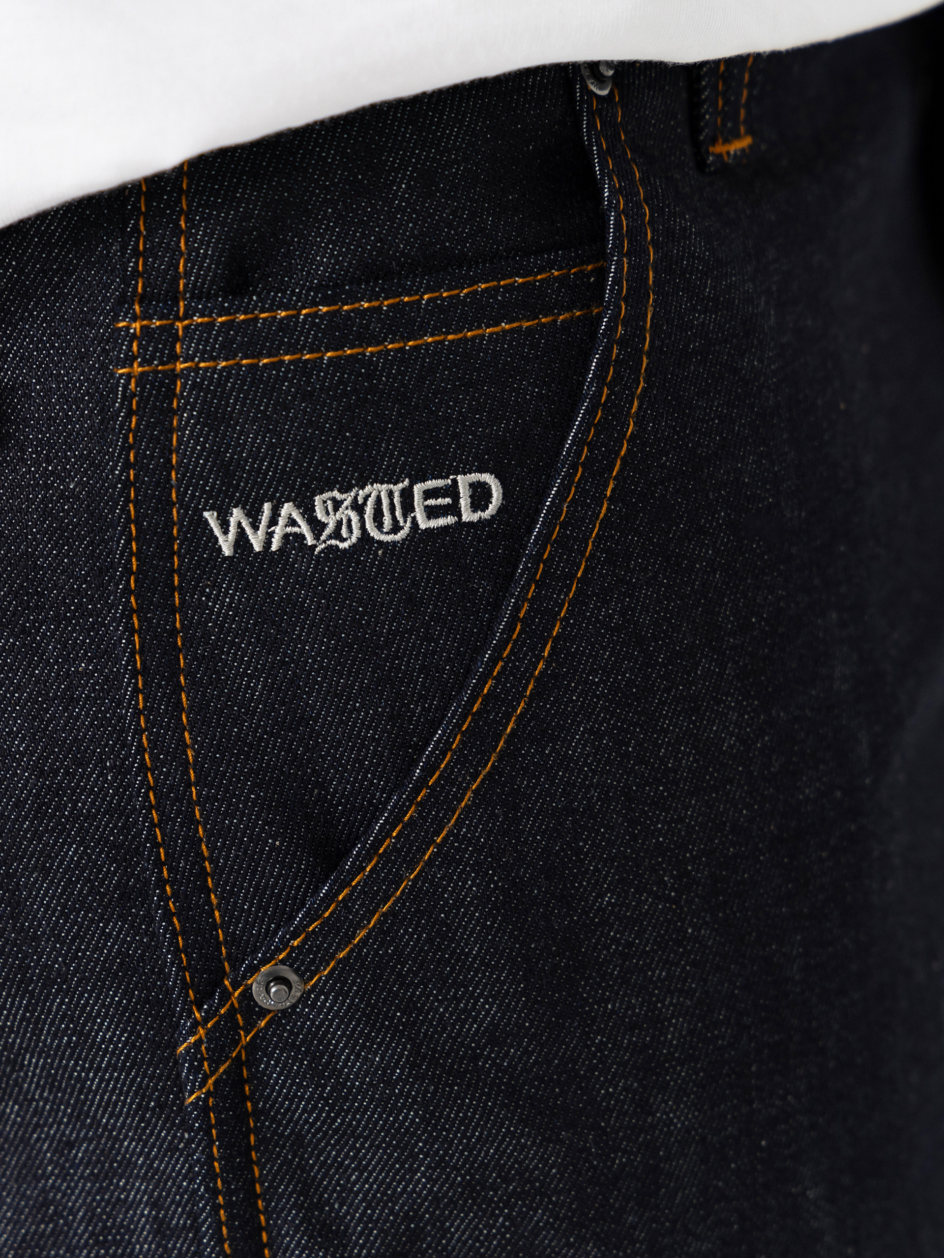 Pantaloni Wasted Paris Bleached Manc (acid washed blue)