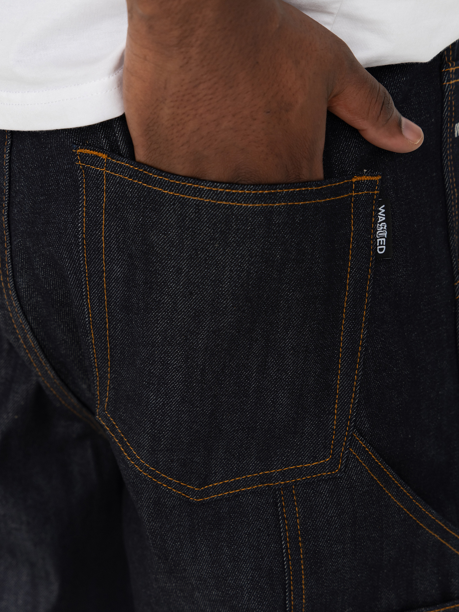 Pantaloni Wasted Paris Bleached Manc (acid washed blue)