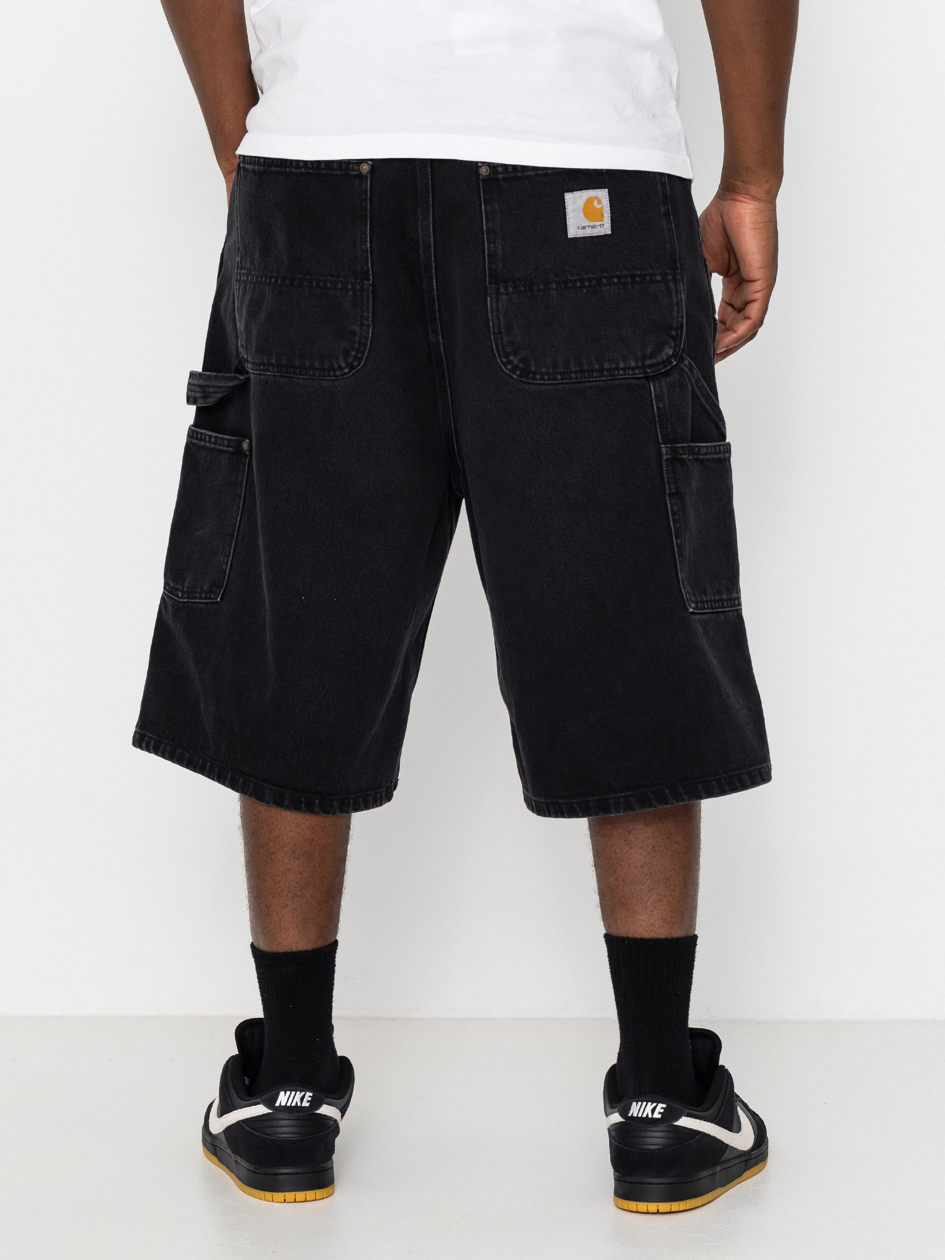 Pantaloni scurți Carhartt WIP OG Double Knee (black stone washed)