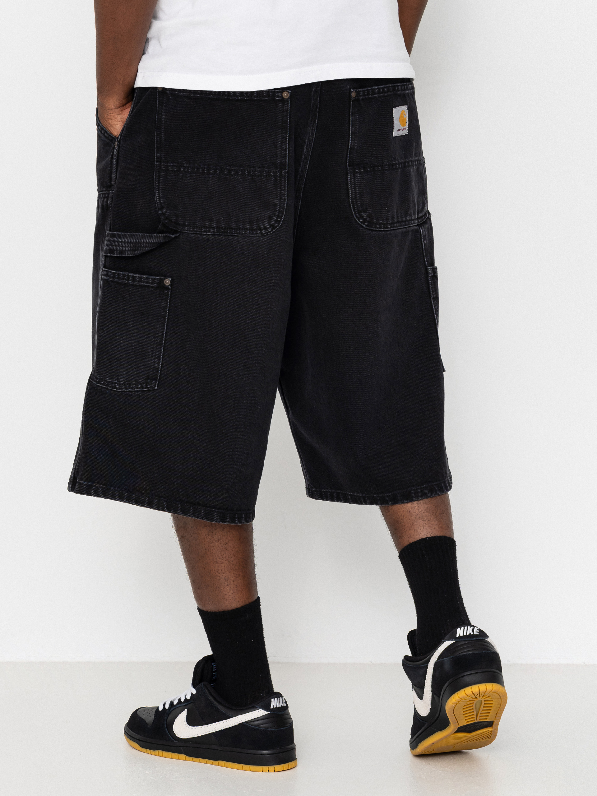 Pantaloni scurți Carhartt WIP OG Double Knee (black stone washed)
