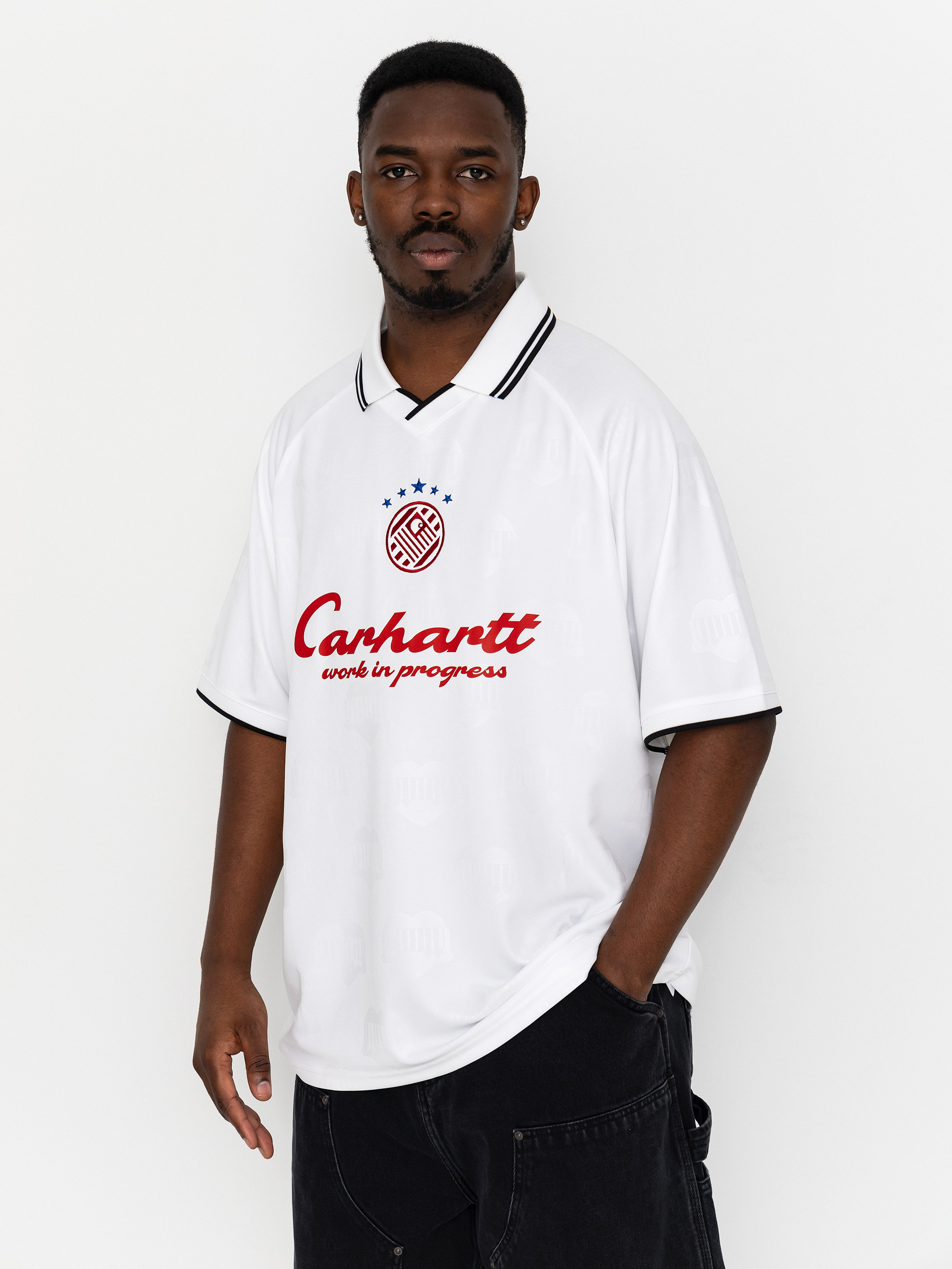 Tricou Carhartt WIP Terrace Football (heart train jacquard white)