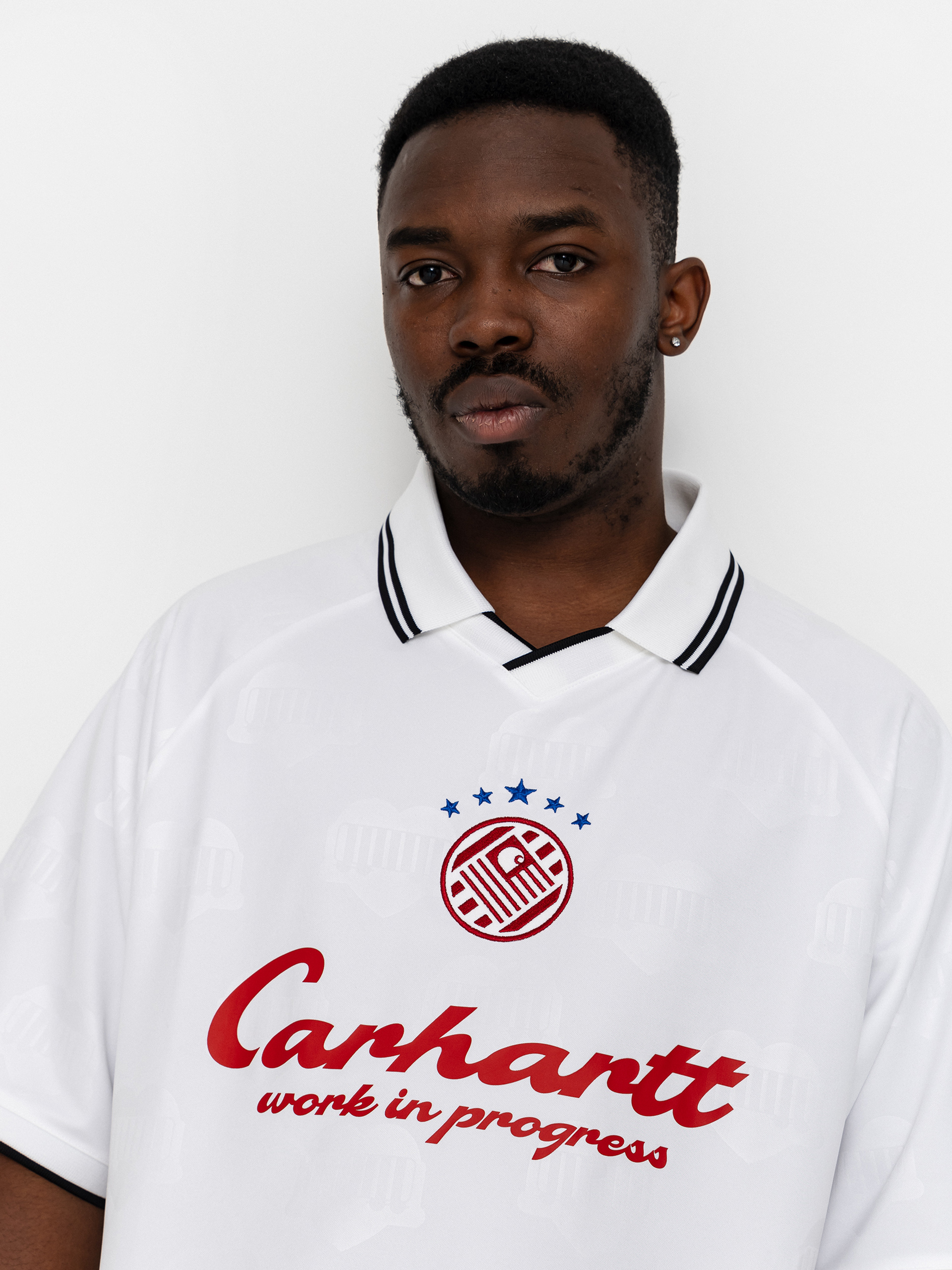 Tricou Carhartt WIP Terrace Football (heart train jacquard white)