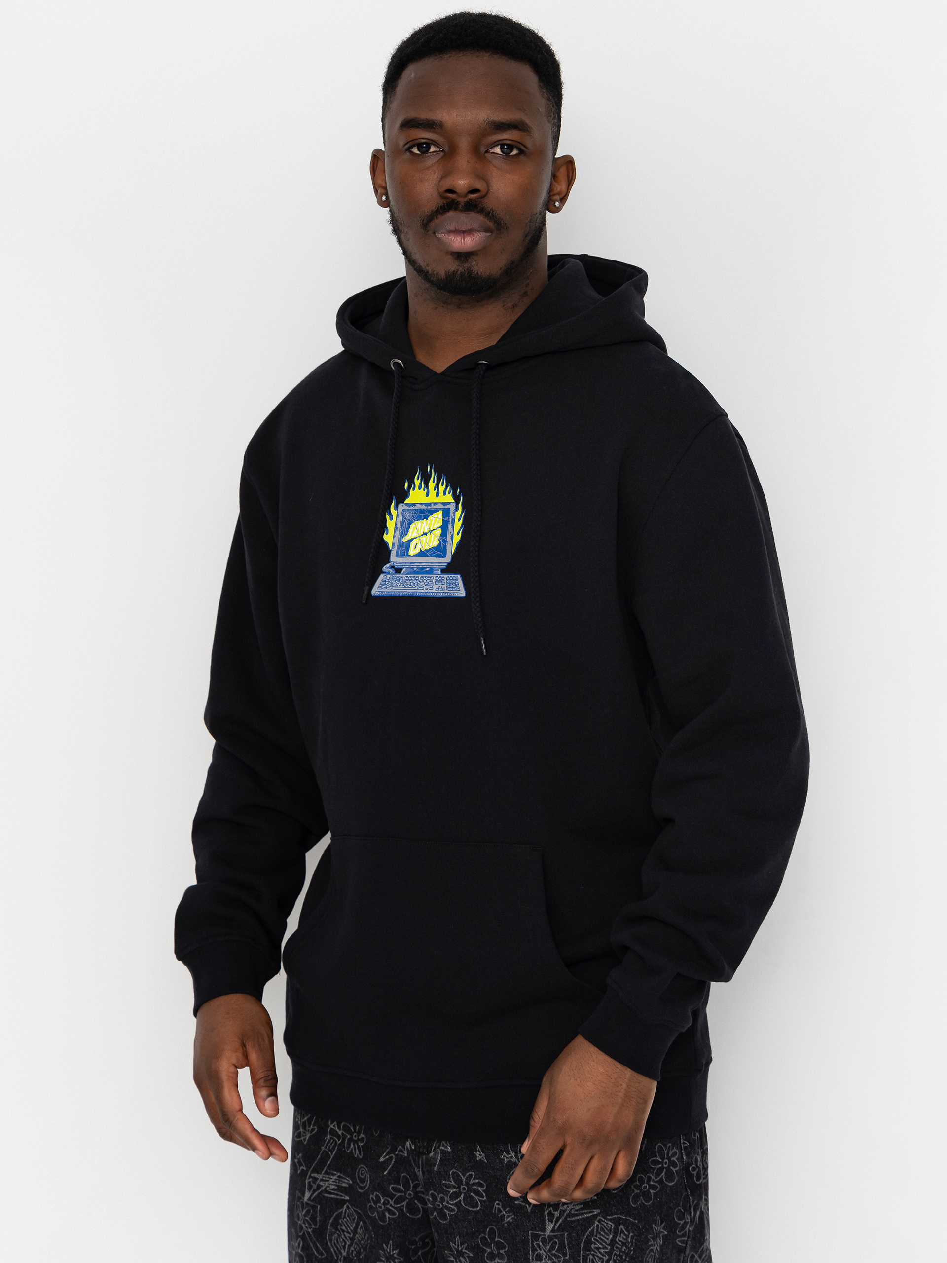 Hanorac cu glugă Santa Cruz Self Destruct Centre HD (black)