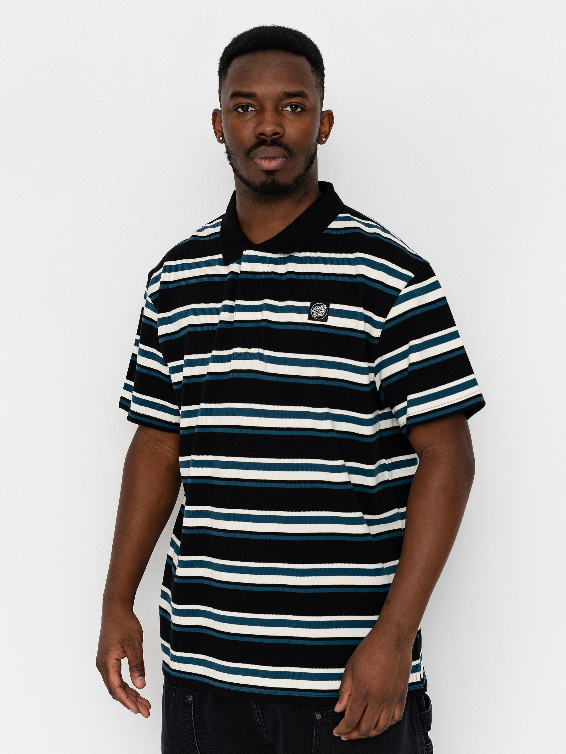 Tricou polo Santa Cruz Cera (black/dark teal)