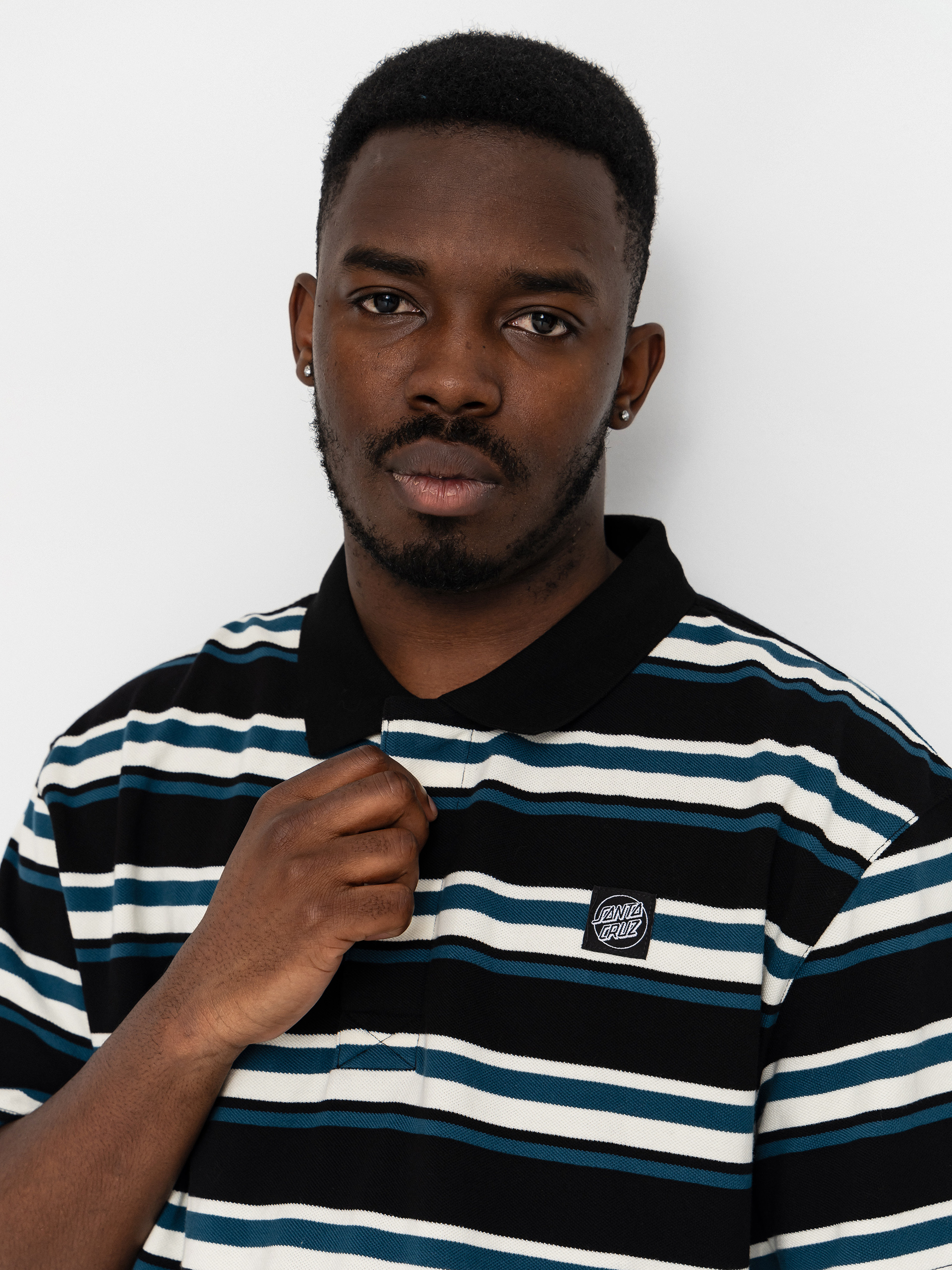 Tricou polo Santa Cruz Cera (black/dark teal)