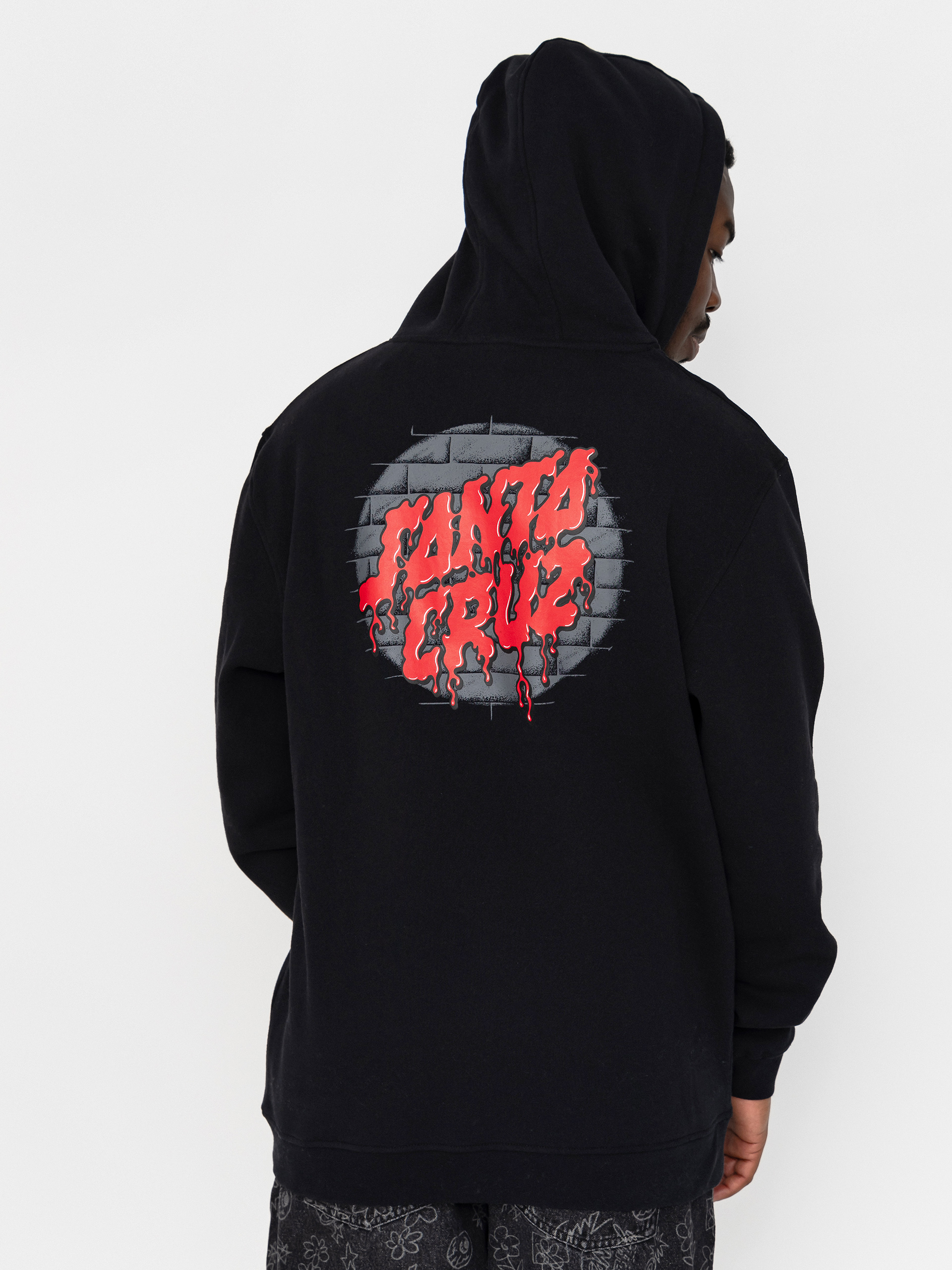Hanorac cu glugă Santa Cruz Delfino Spotlight Dot HD (black)