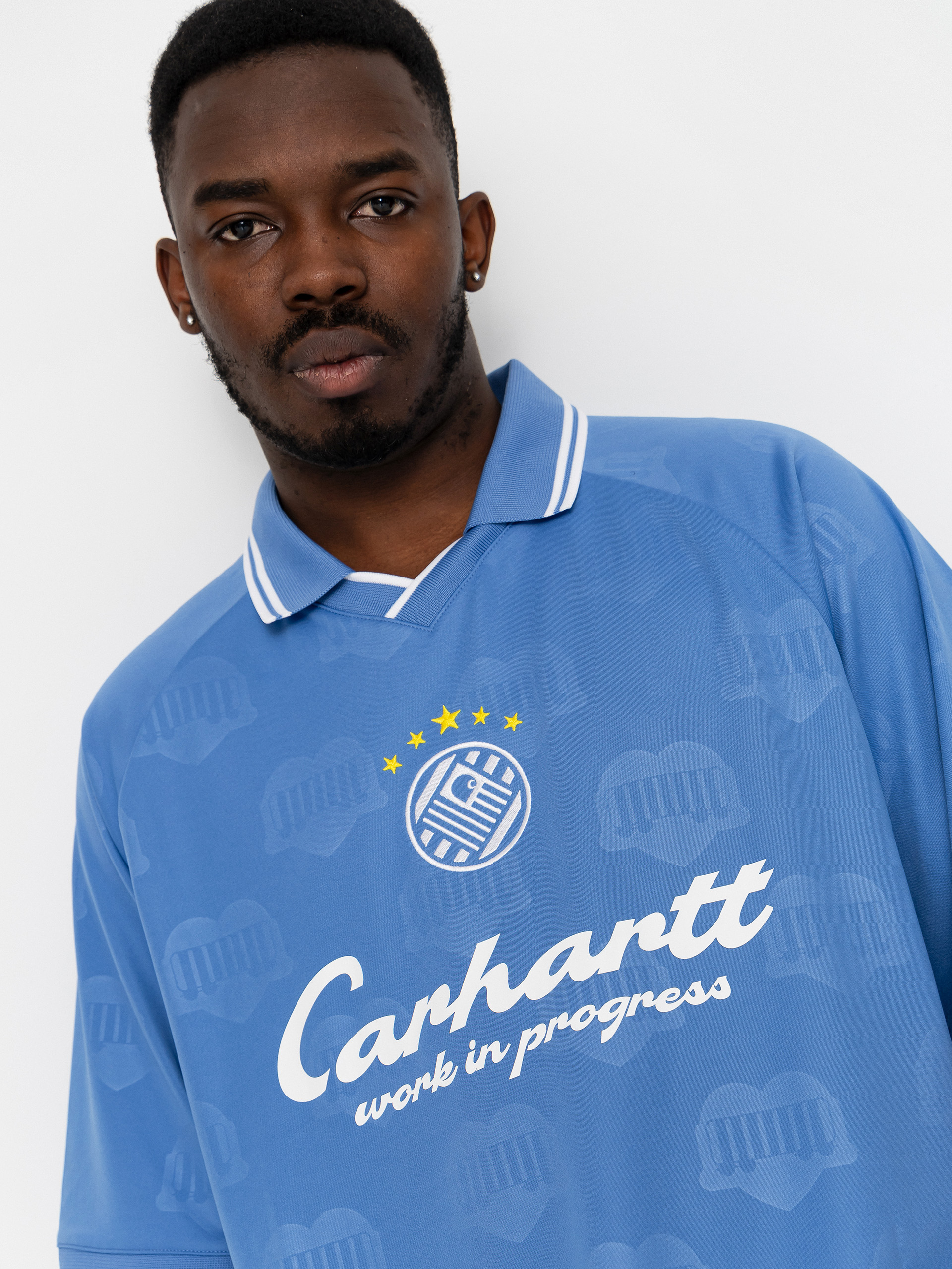Tricou Carhartt WIP Terrace Football (heart train jacquard curacao)