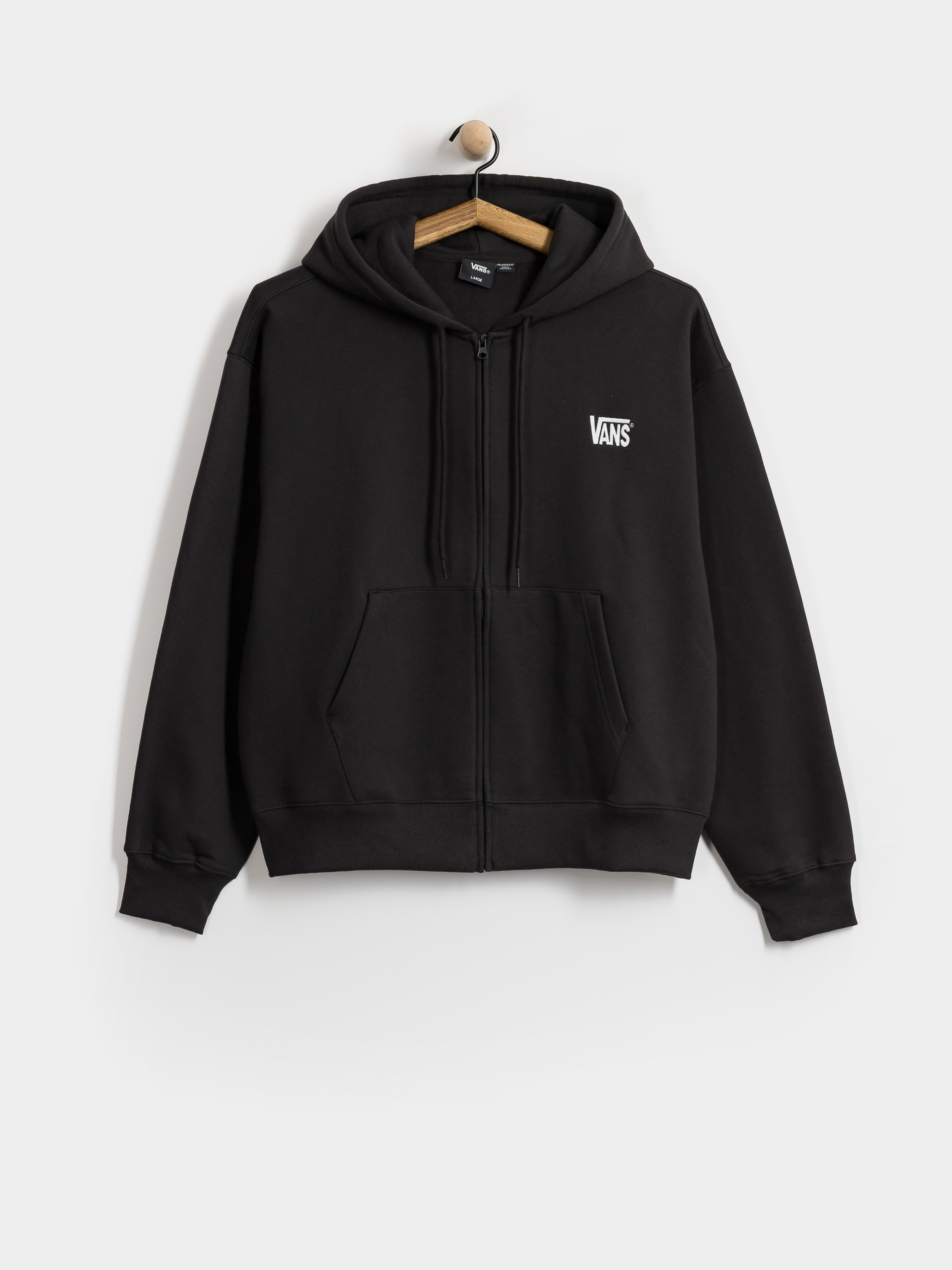 Hanorac cu glugă Vans Stretch Logo ZHD (black/white)