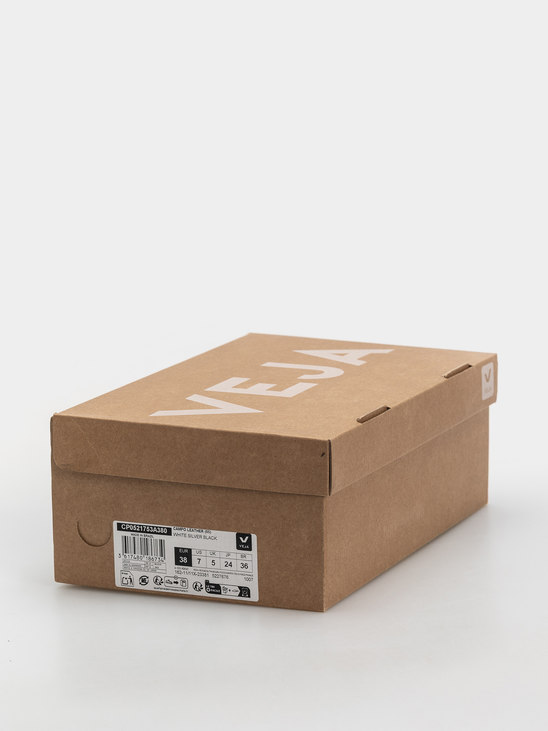Pantofi Veja Campo Wmn (white silver black)