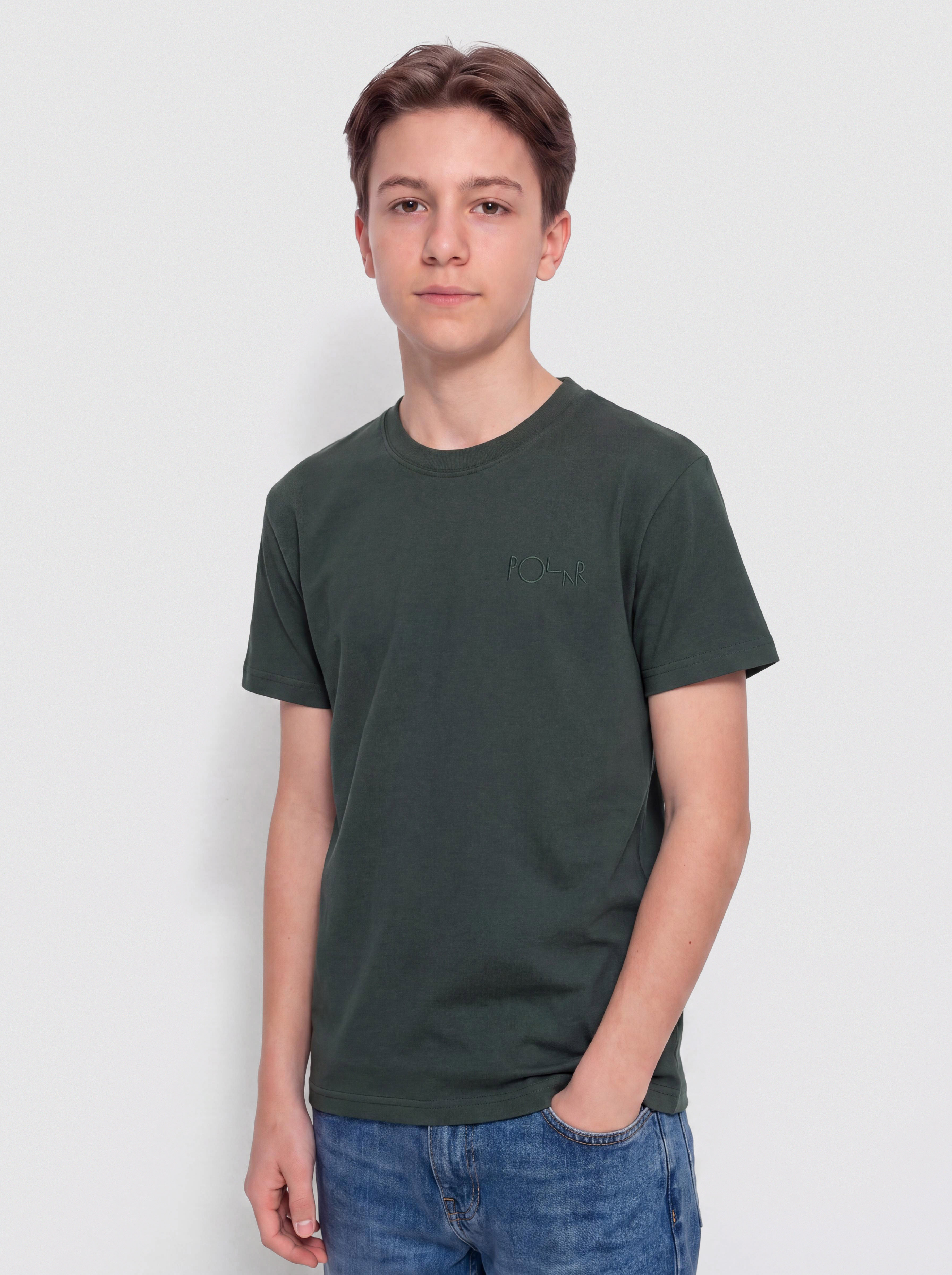 Tricou Polar Skate Stroke Logo Junior JR (green)