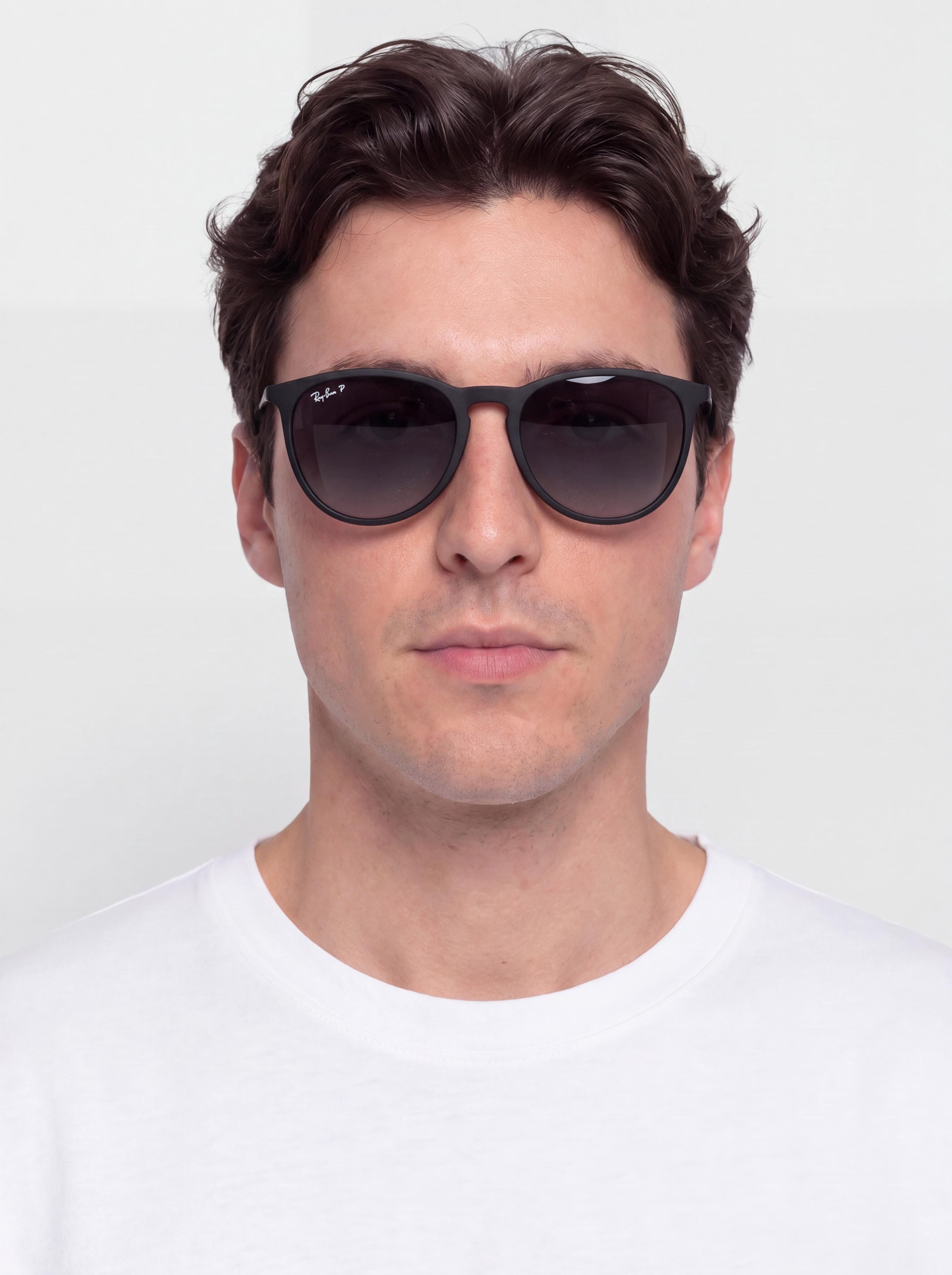 Ochelari de soare Ray-Ban Erika (matowy guma czarny/polaryzacyjne szary)