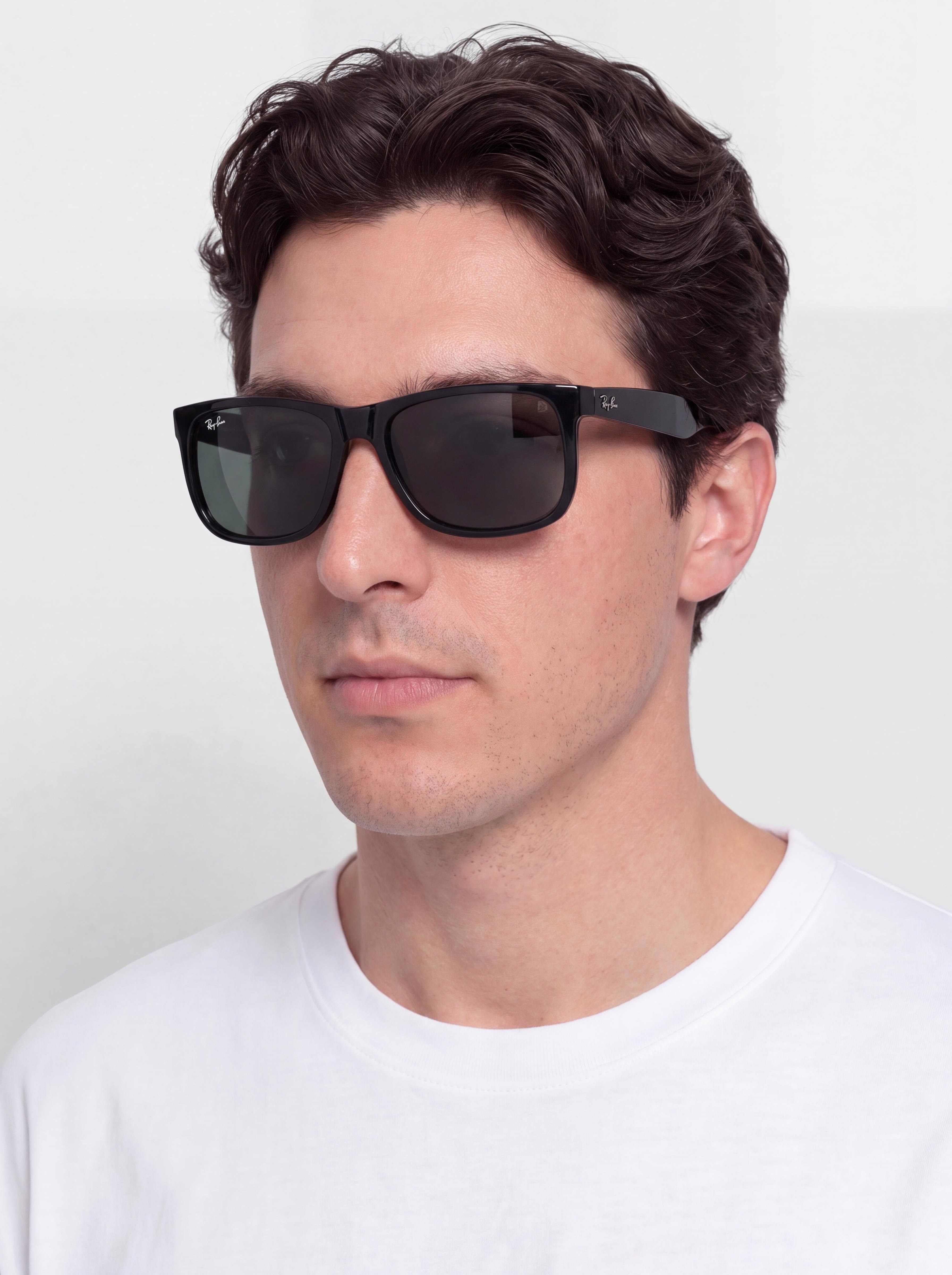 Ochelari de soare Ray-Ban Justin Classic (polerowany czarny/ciemnozielony)