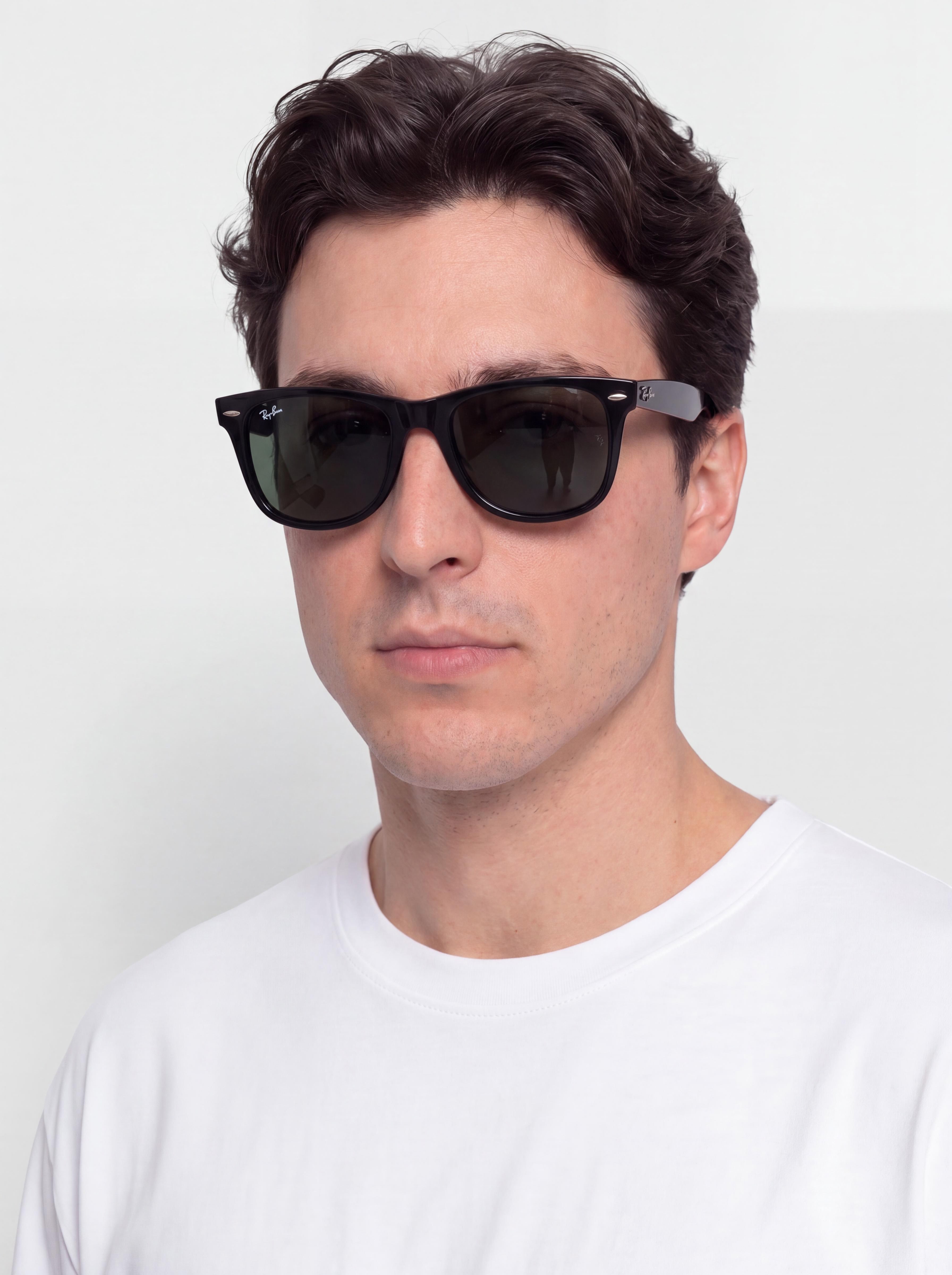 Ochelari de soare Ray-Ban Original Wayfarer Classic (polerowany czarny/zielone g-15)