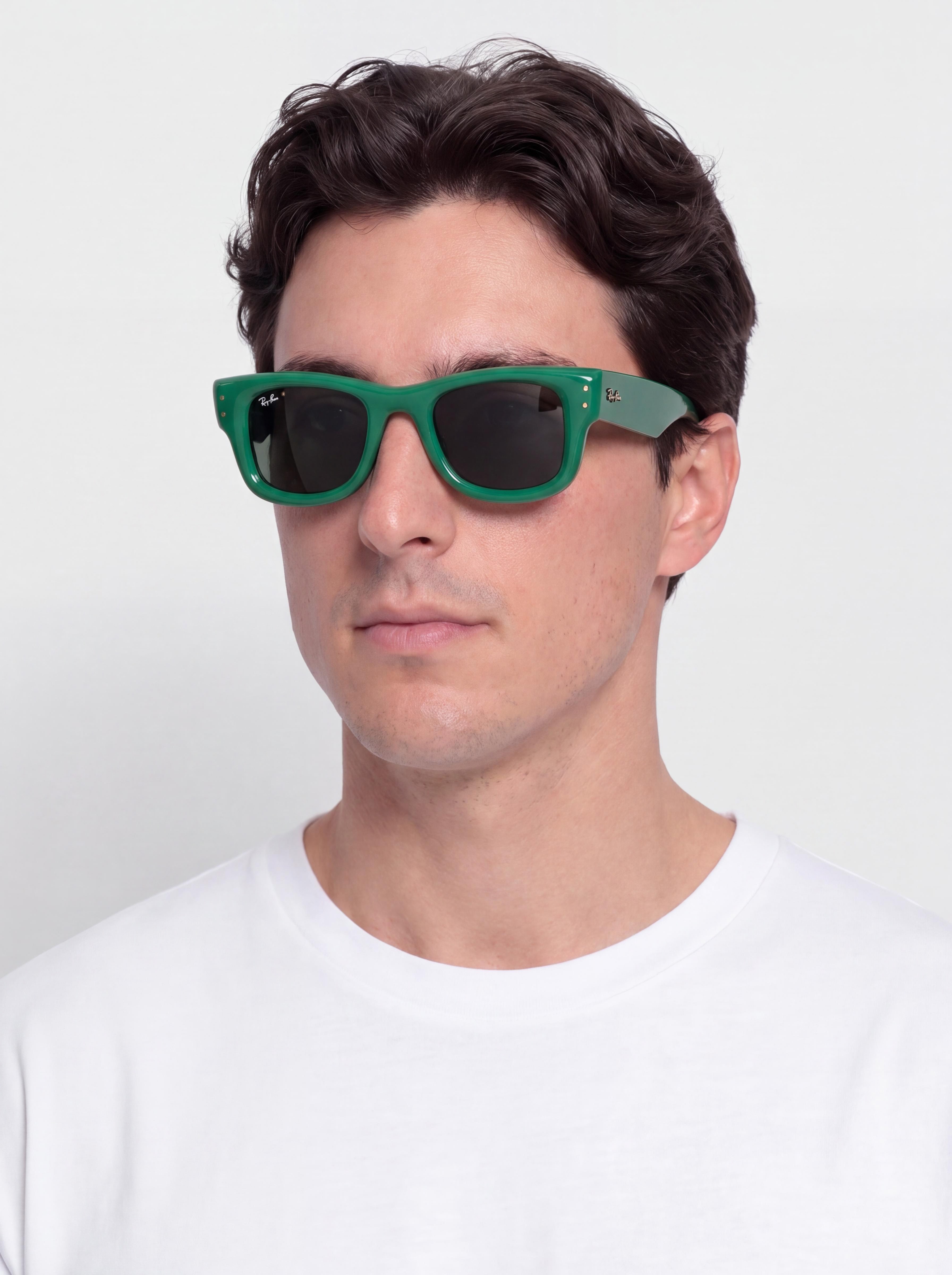Ochelari de soare Ray-Ban Wayfarer Puffer (polerowany zielony/ultra czarny)