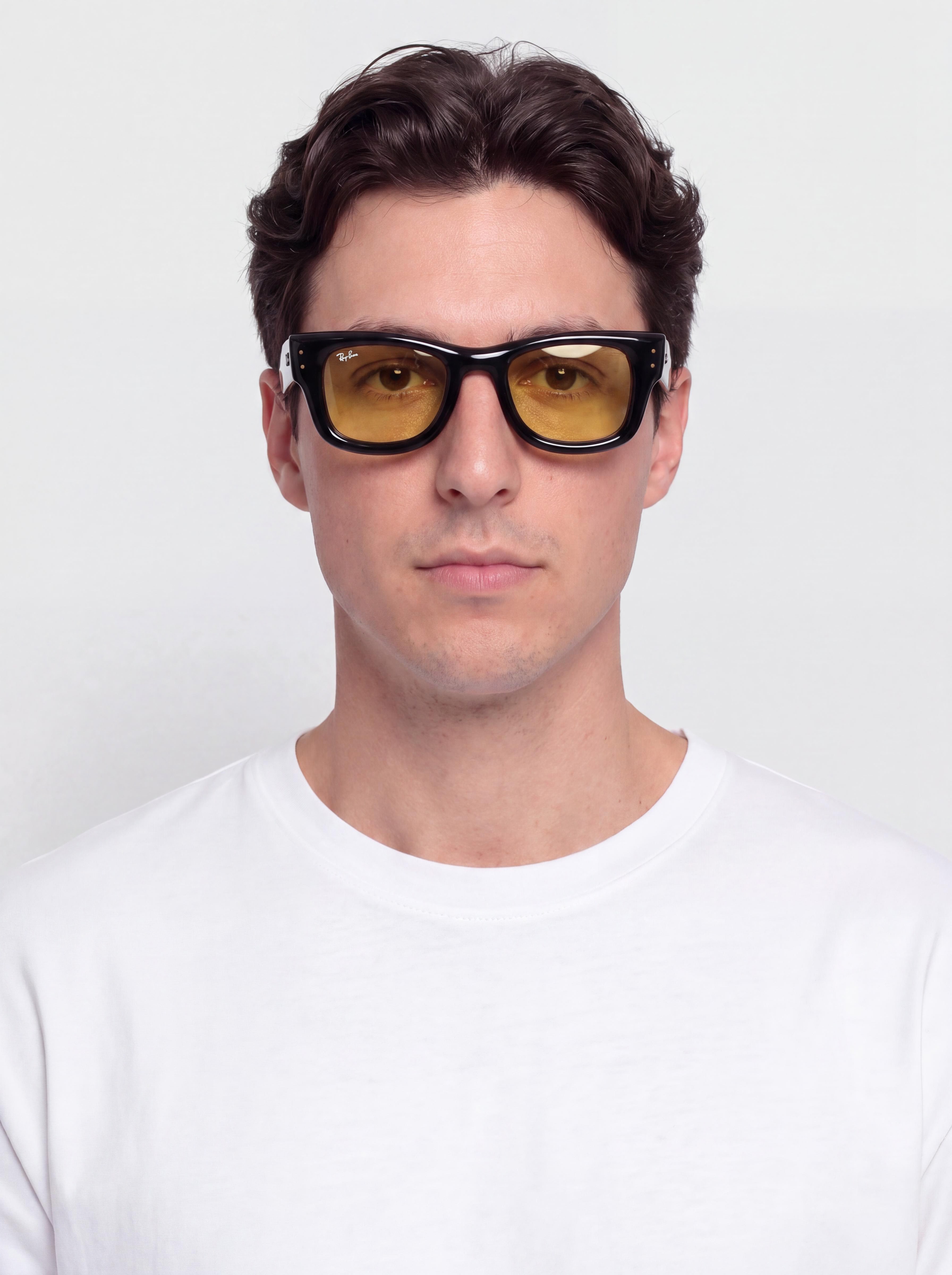 Ochelari de soare Ray-Ban Wayfarer Puffer (polerowany czarny/u017cu00f3u0142ty)