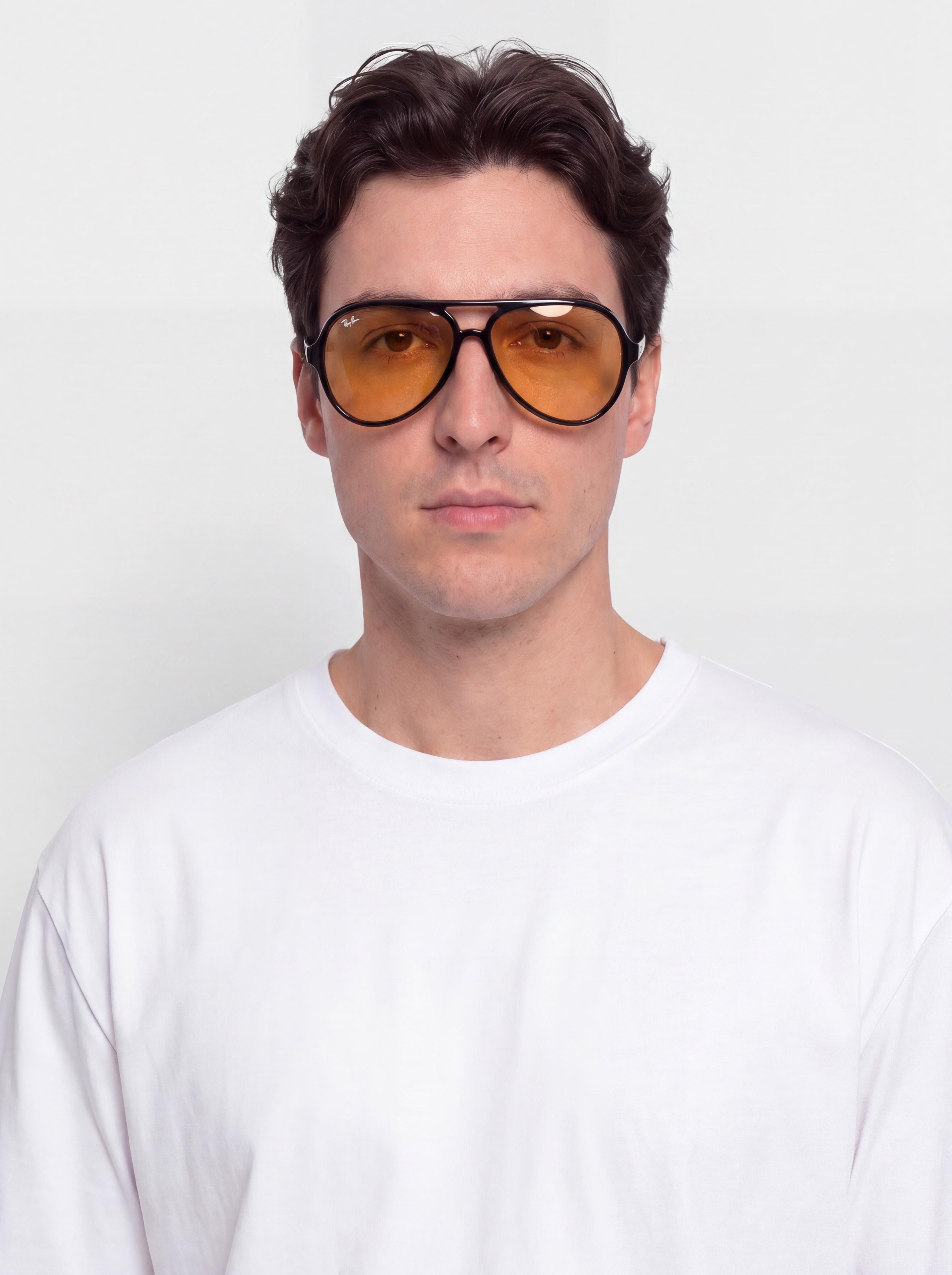 Ochelari de soare Ray-Ban Cats 5000 Classic Summer Capsule (polerowany czarny/pomarańczowy)