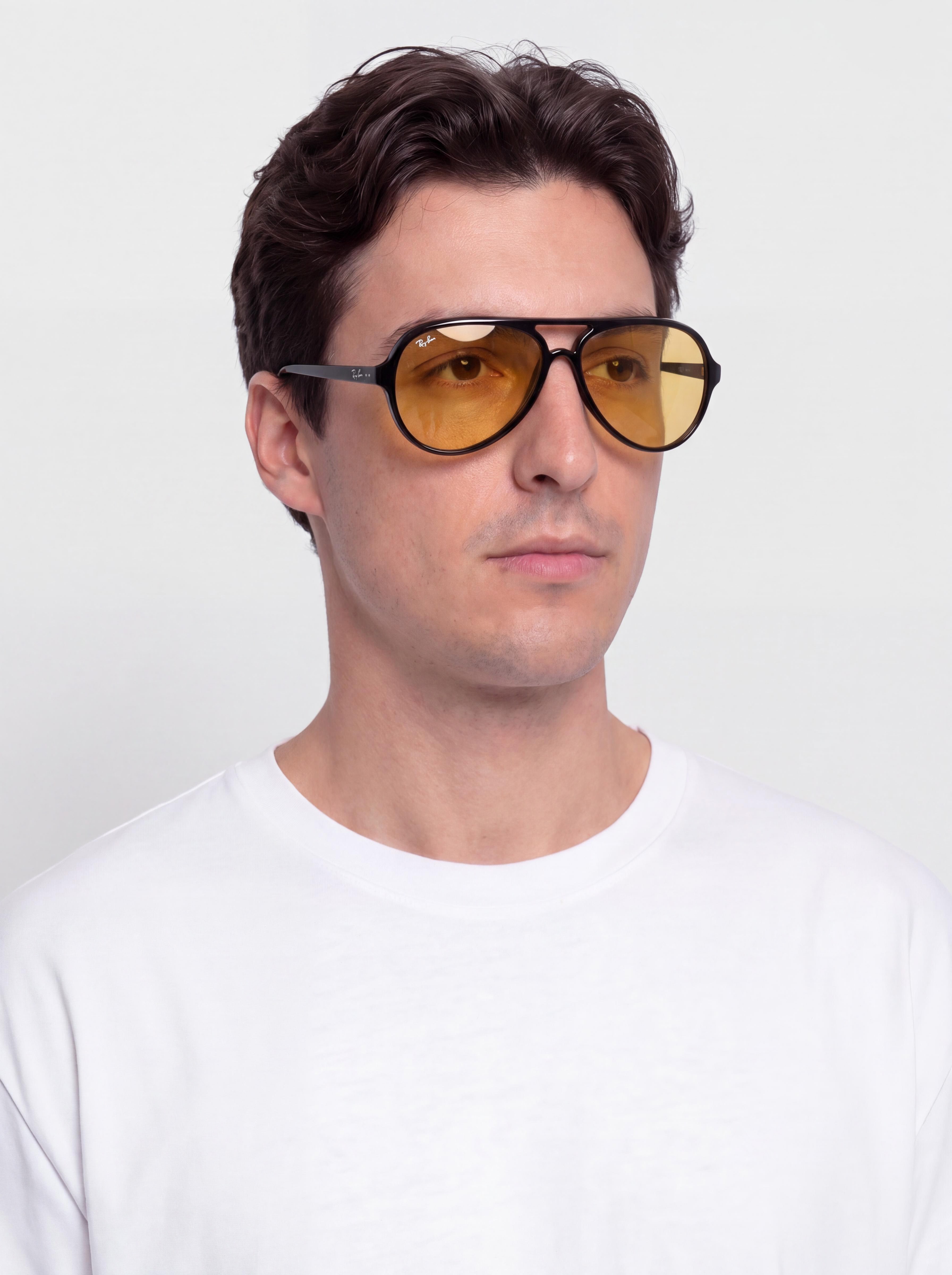 Ochelari de soare Ray-Ban Cats 5000 Classic Summer Capsule (polerowany czarny/pomarańczowy)