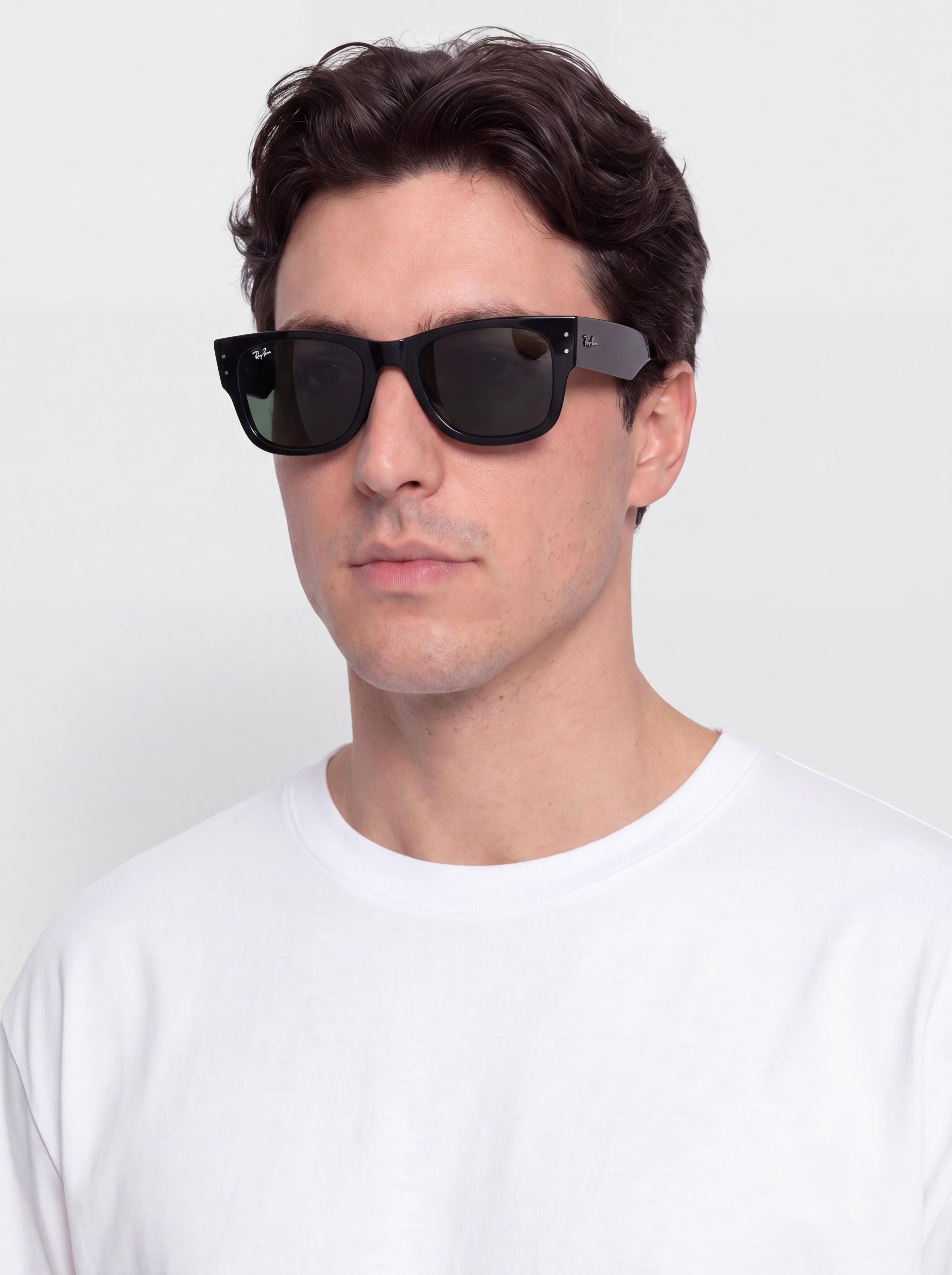 Ochelari de soare Ray-Ban Mega Wayfarer (polerowany czarny/zielony)