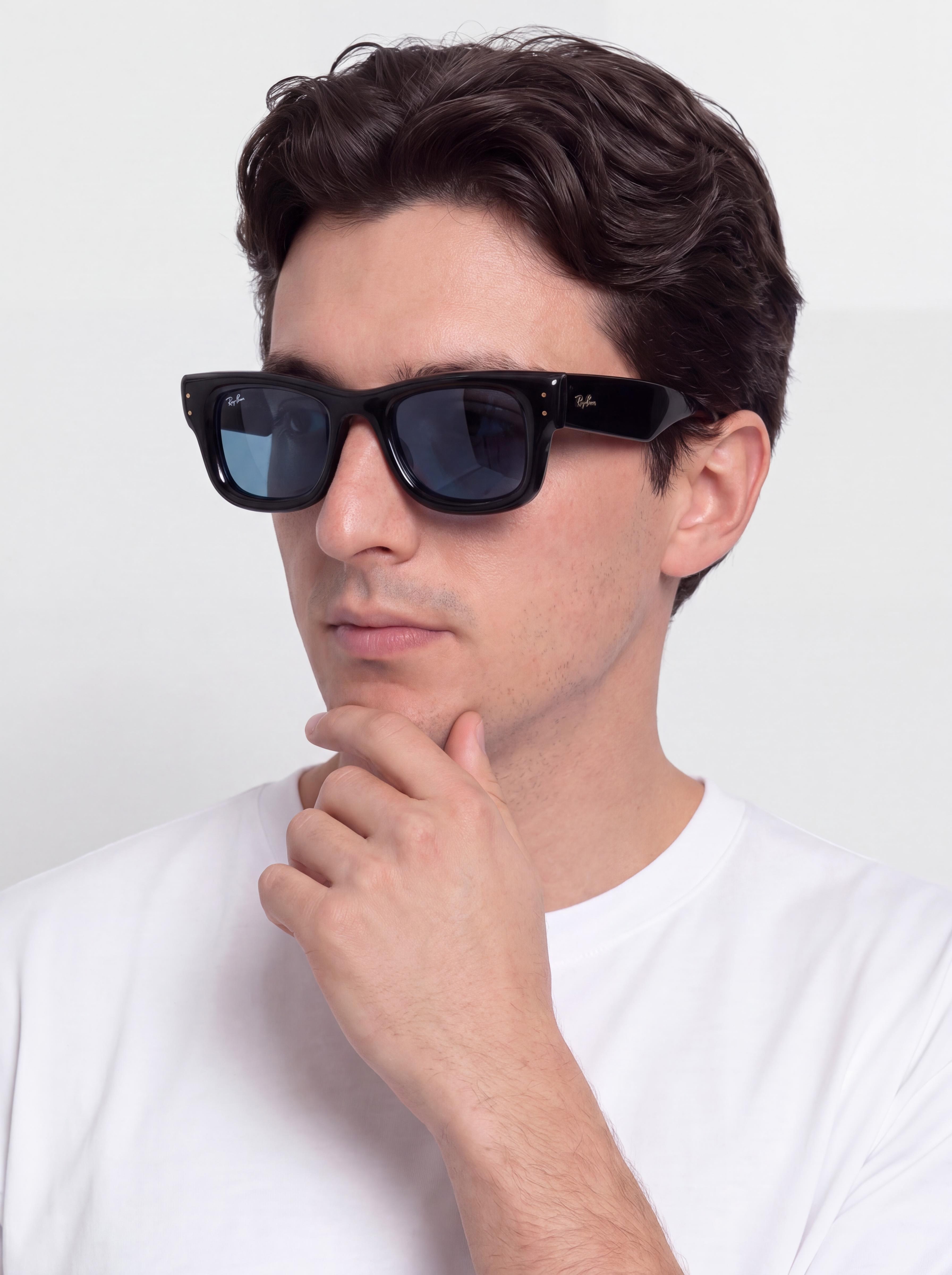Ochelari de soare Ray-Ban Wayfarer Puffer (polerowany czarny/ciemnoniebieski)