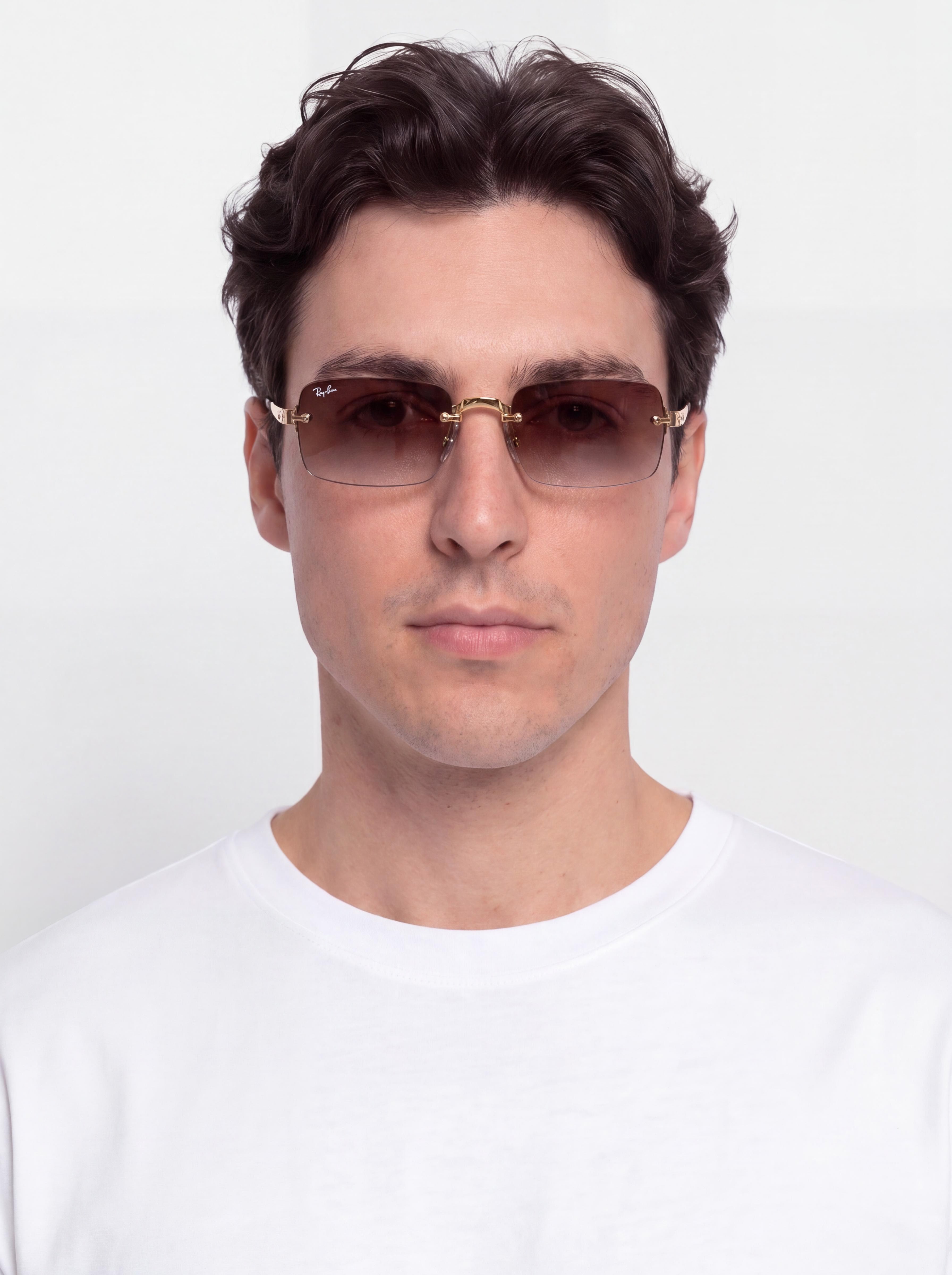 Ochelari de soare Ray-Ban Rb3928 By A$Ap Rocky (polerowany złoto arista/przezroczysty ciemnopurpurowy gradalny)