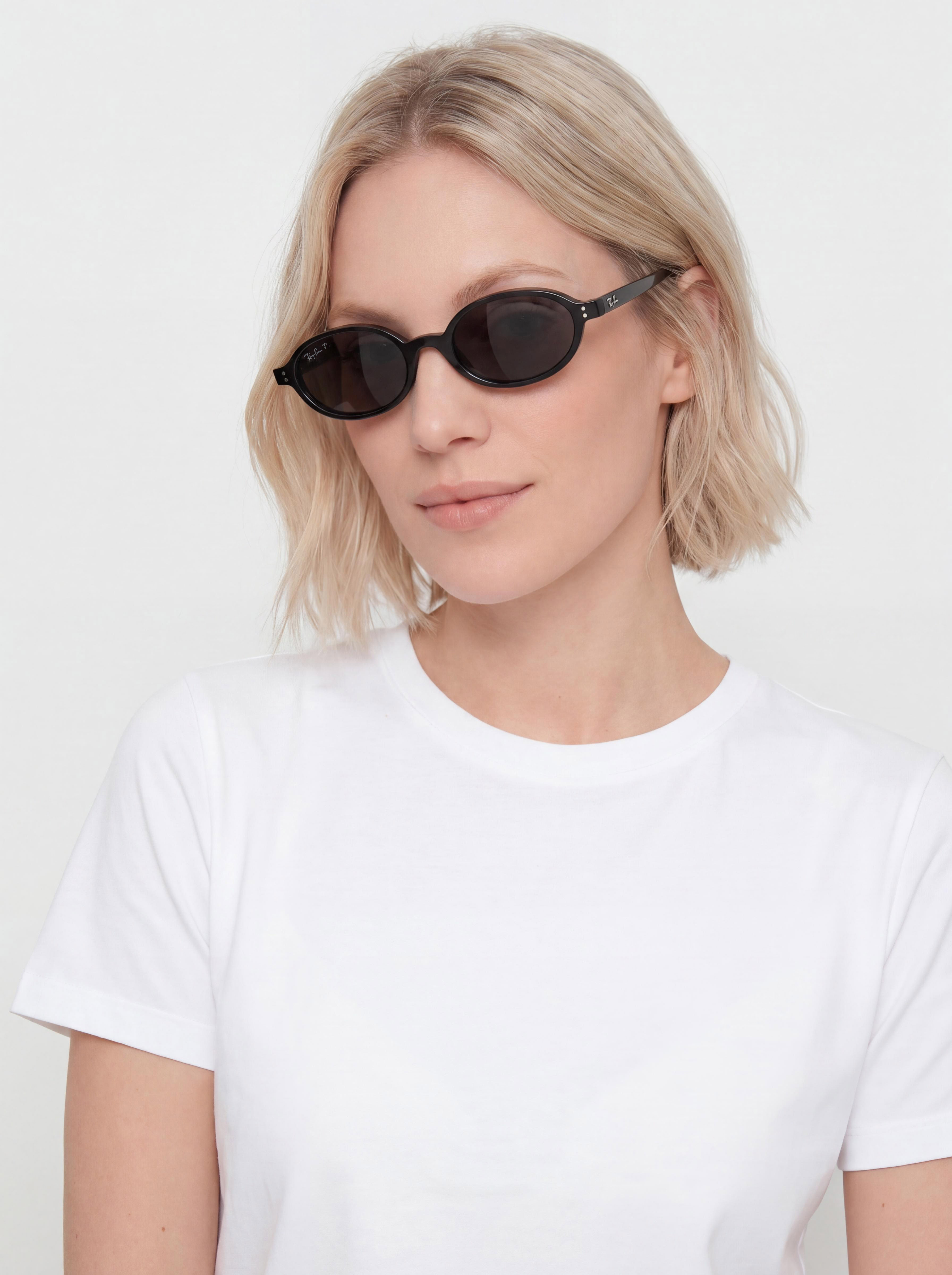 Ochelari de soare Ray-Ban Khal (polerowany black/polaryzacyjne ciemnogrey)