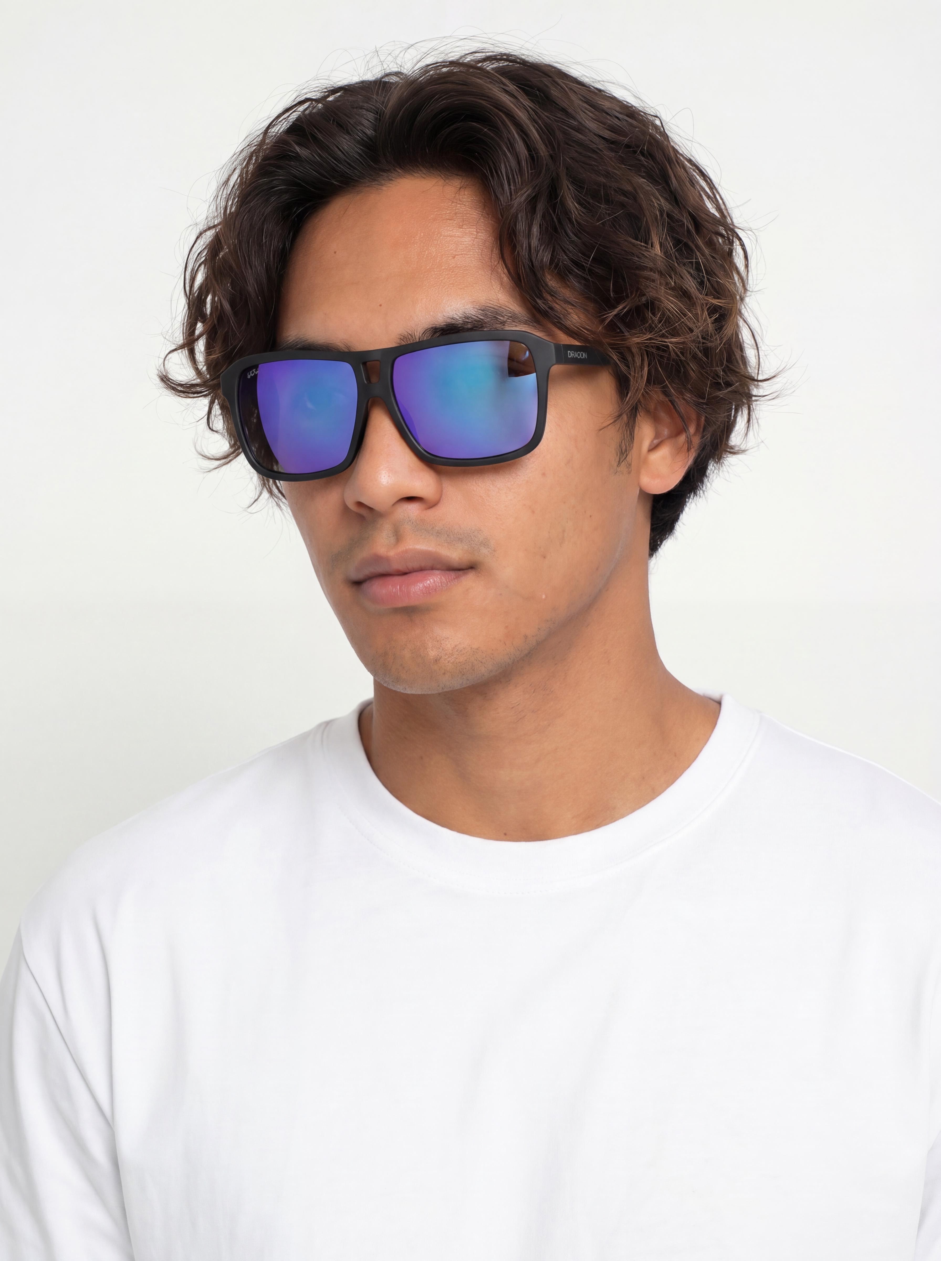 Ochelari de soare Dragon The Jam Upcycled (matte black/lumalens blue ion)