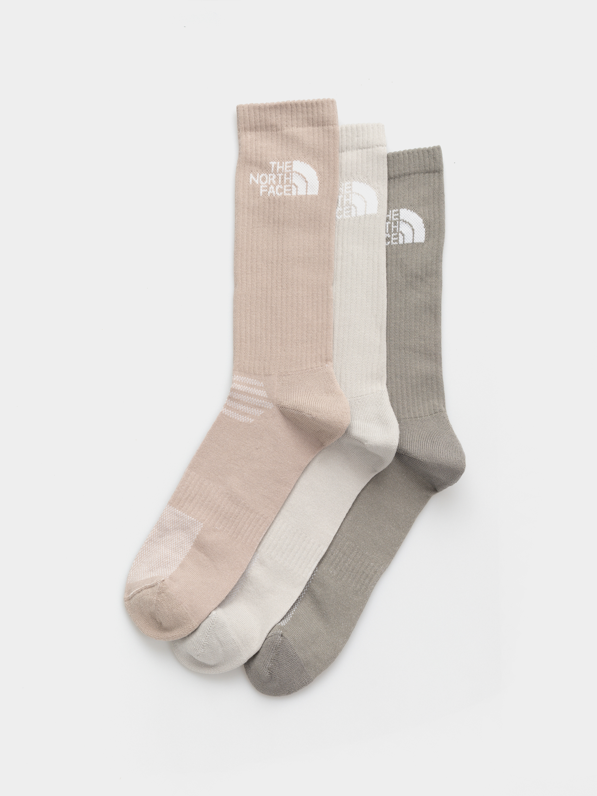 Șosete The North Face Multi Sport Cush Crew 3P (stone slab/timeless taupe)