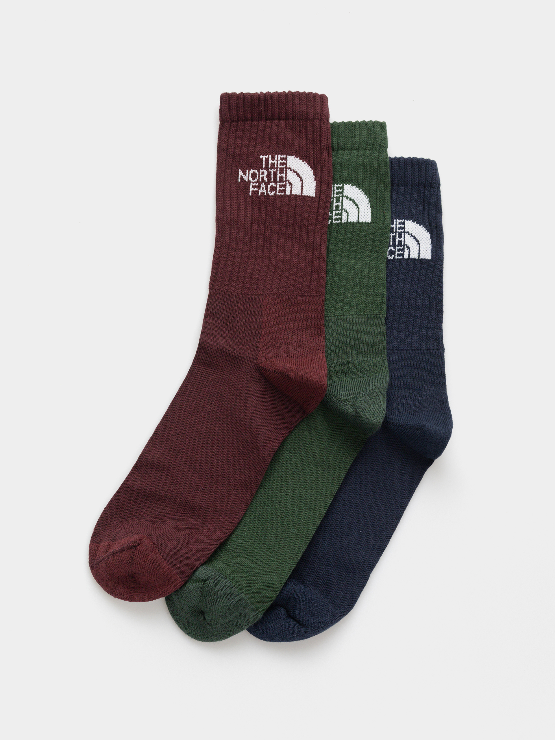 Șosete The North Face Everyday Standard Crew 3P (bottle green/deep burgu)