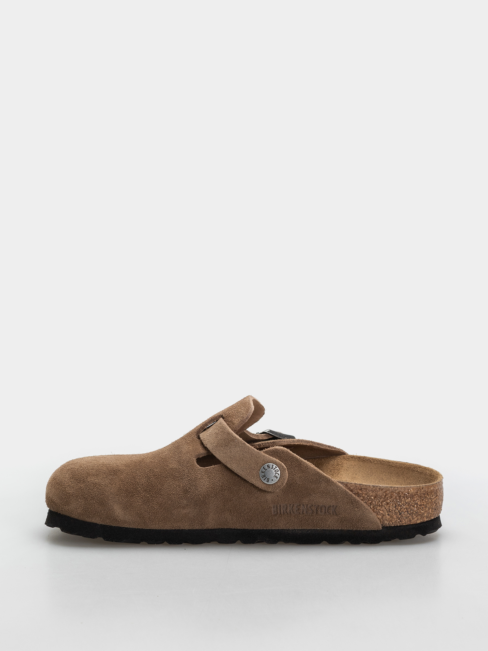 Șlapi Birkenstock Boston Suede Leather Narrow (dark tea)