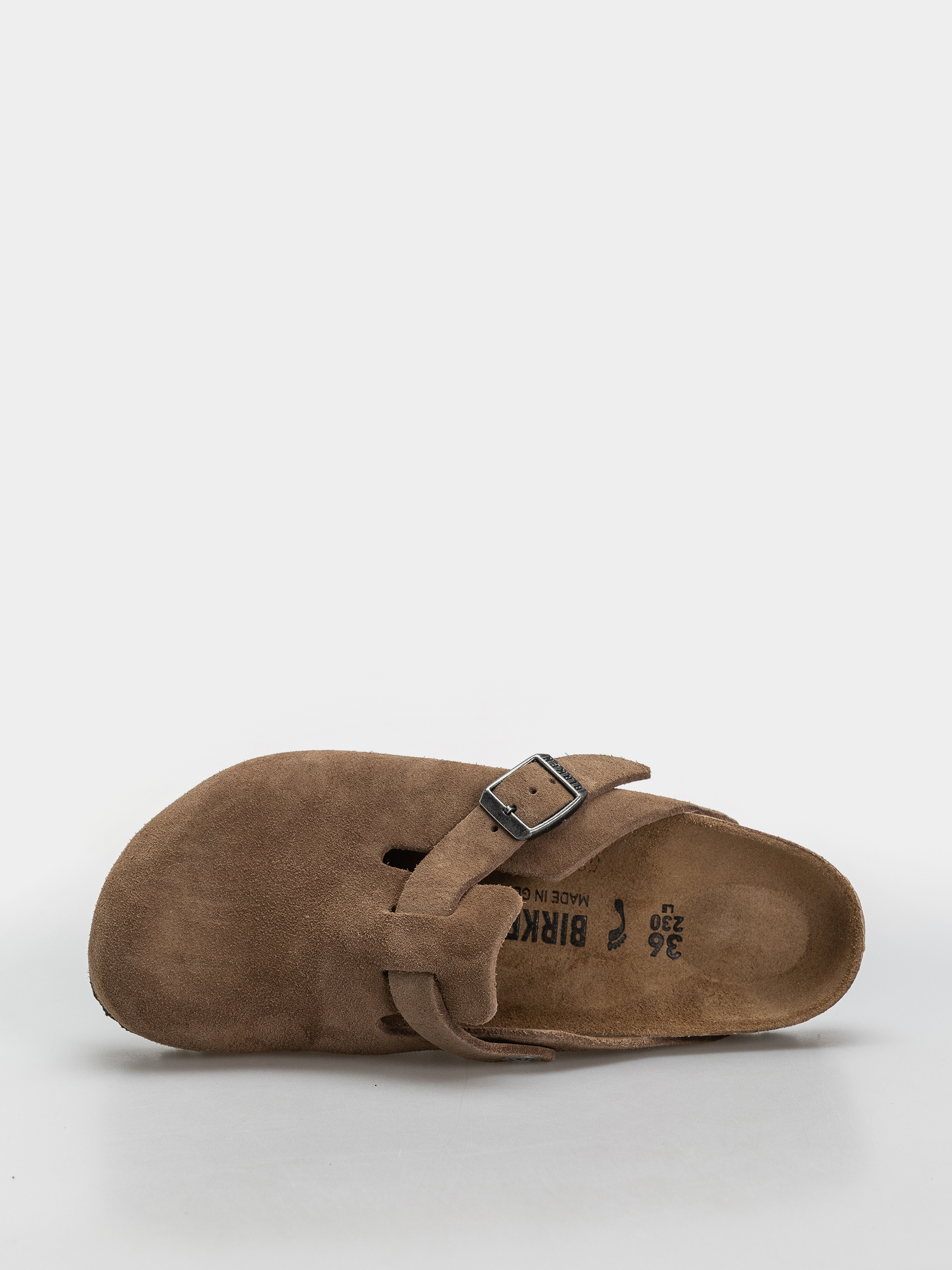 Șlapi Birkenstock Boston Suede Leather Narrow (dark tea)