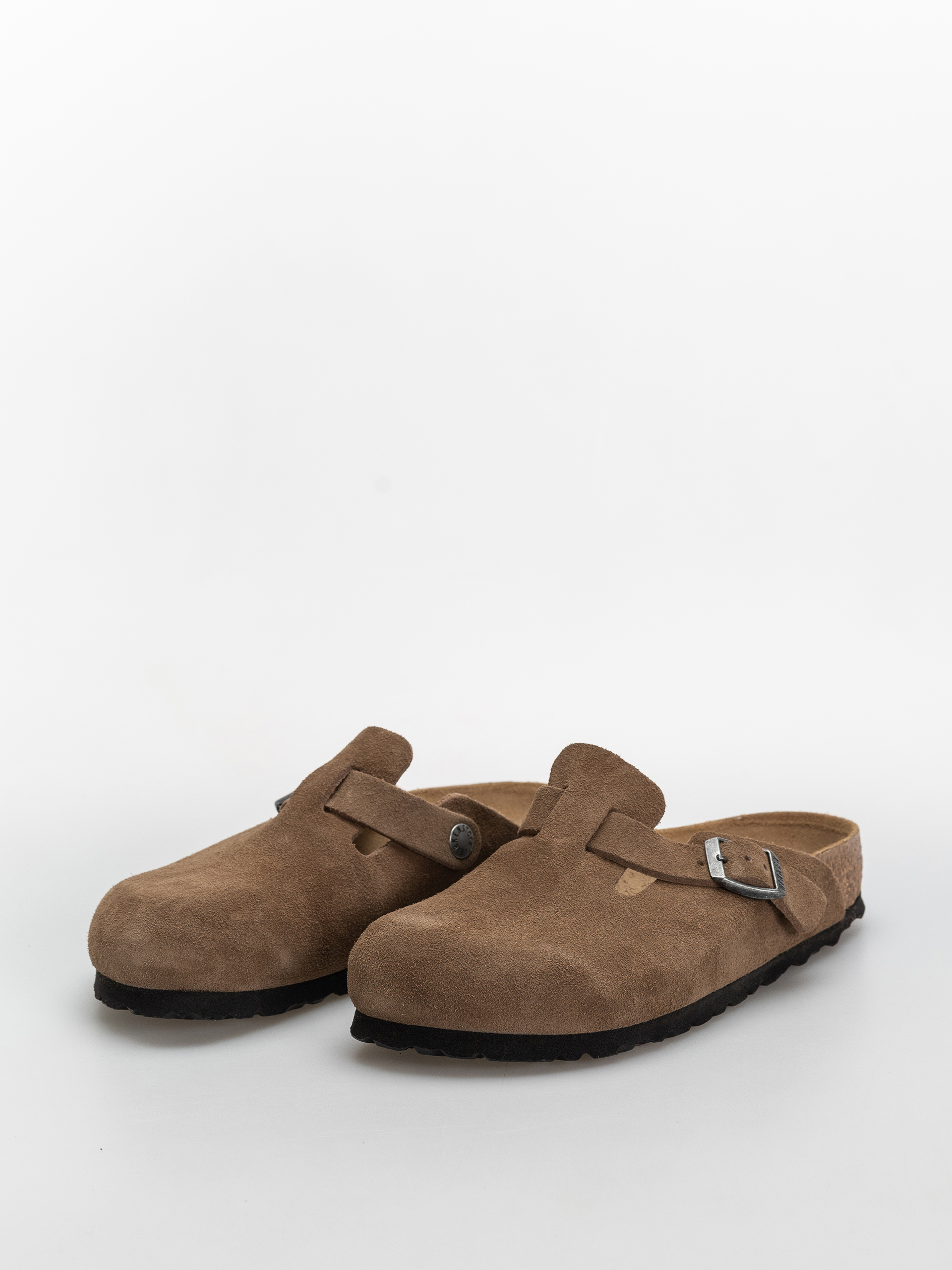 Șlapi Birkenstock Boston Suede Leather Narrow (dark tea)
