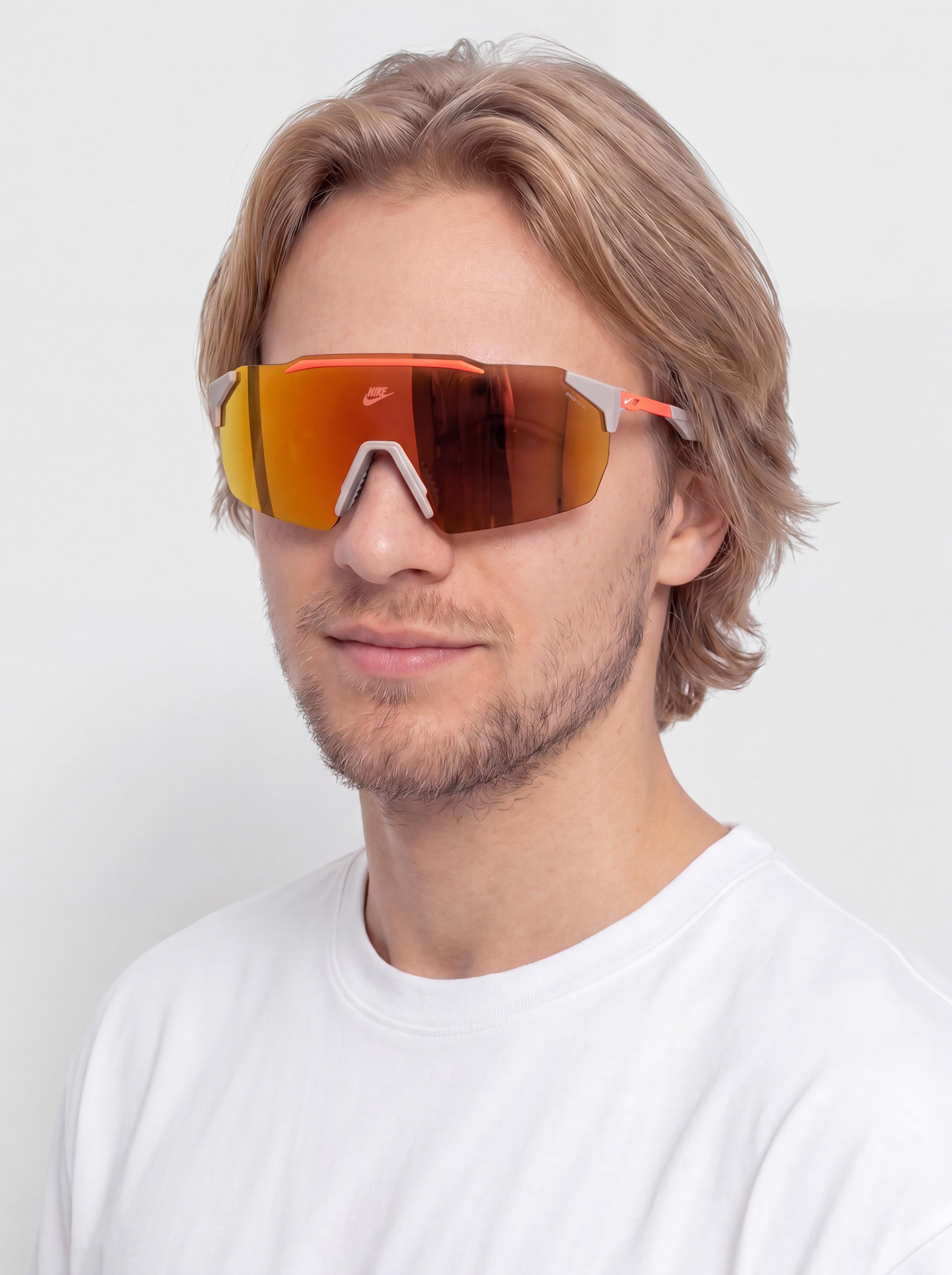 Ochelari de soare Nike Limitless Shield (college grey/orange mirror)