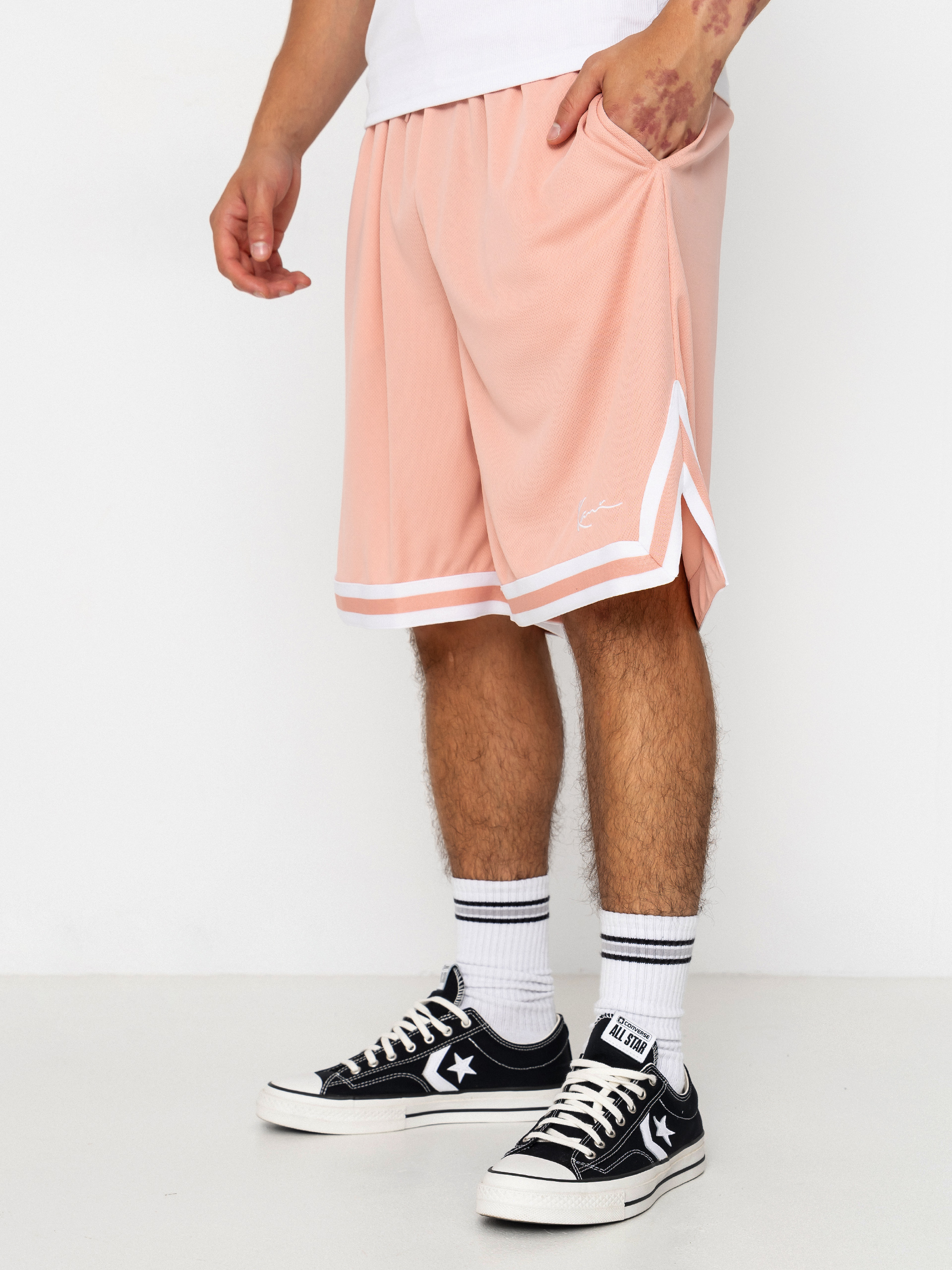 Pantaloni scurți Karl Kani Small Signature Essential Mesh (pink)