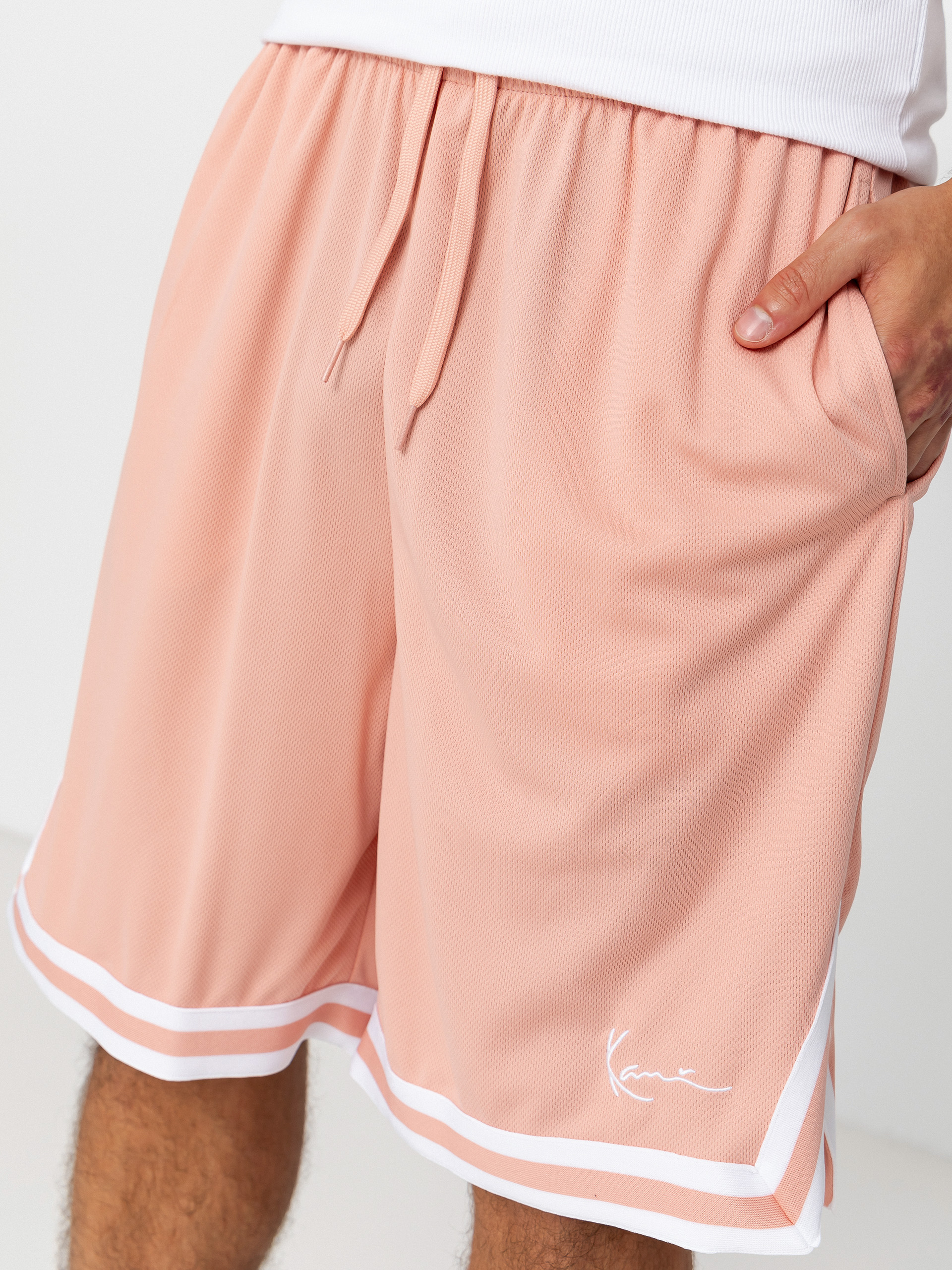 Pantaloni scurți Karl Kani Small Signature Essential Mesh (pink)
