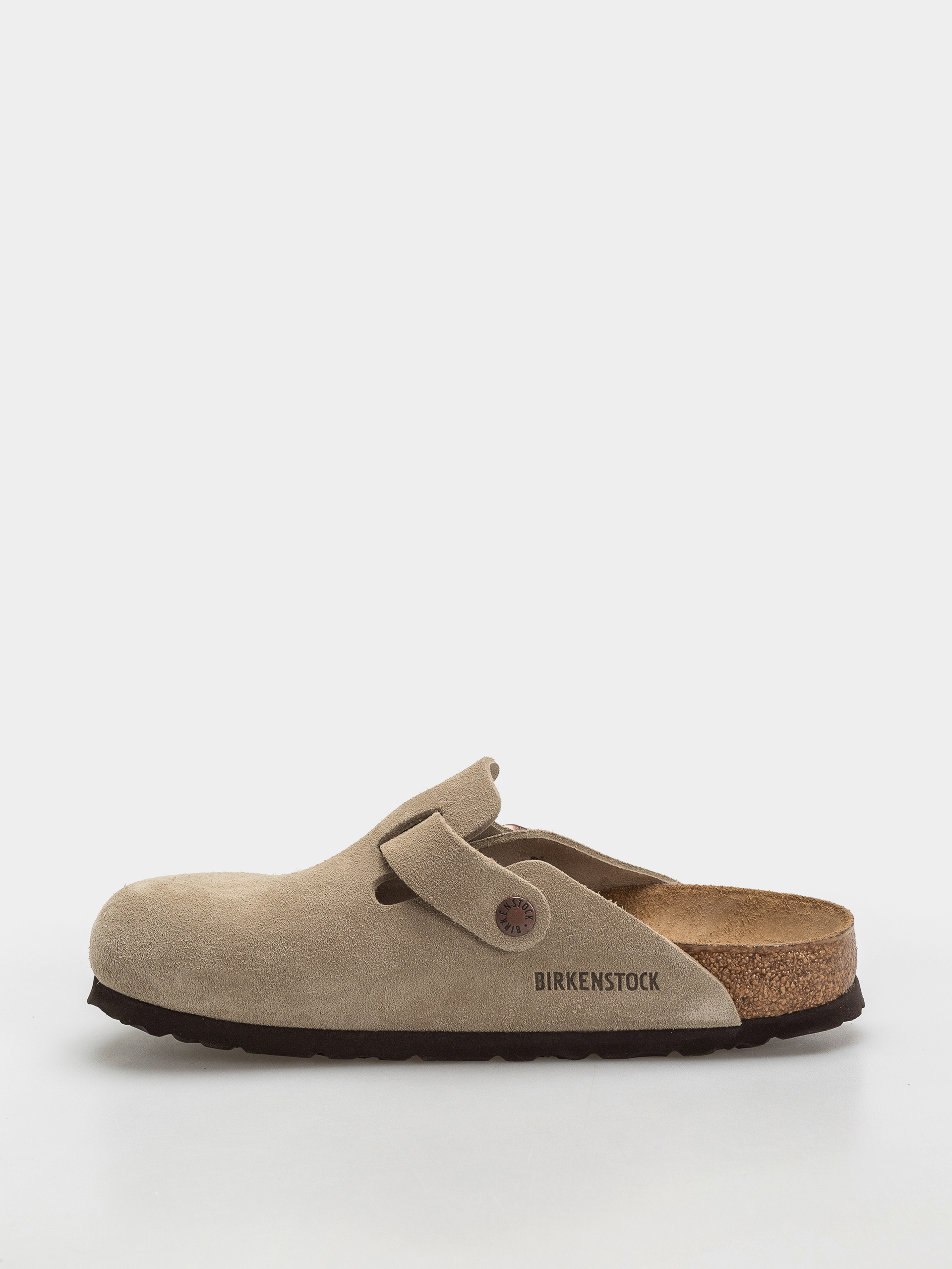Șlapi Birkenstock Boston Soft Footbed Suede Leather Narrow (taupe)