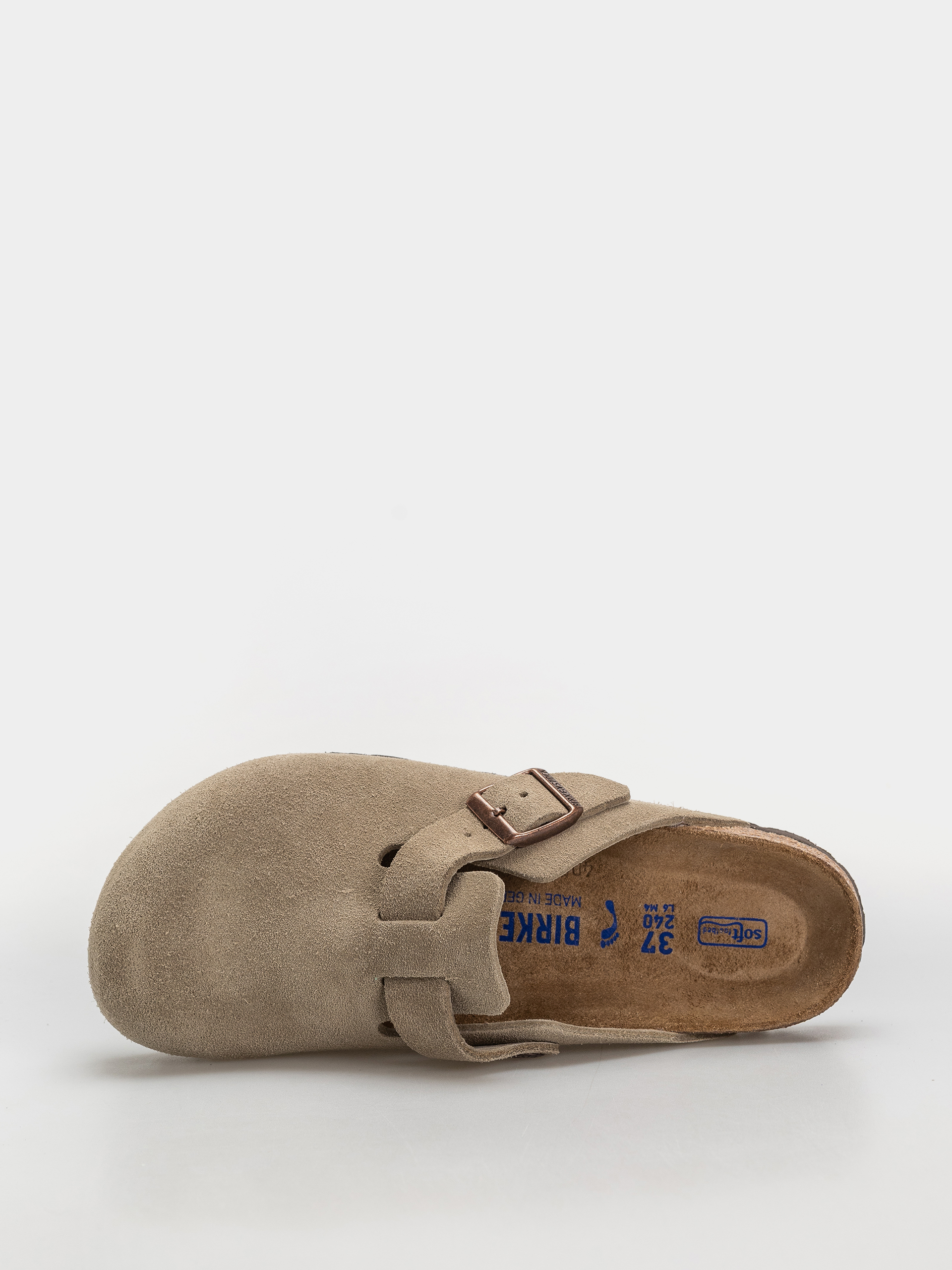 Șlapi Birkenstock Boston Soft Footbed Suede Leather Narrow (taupe)